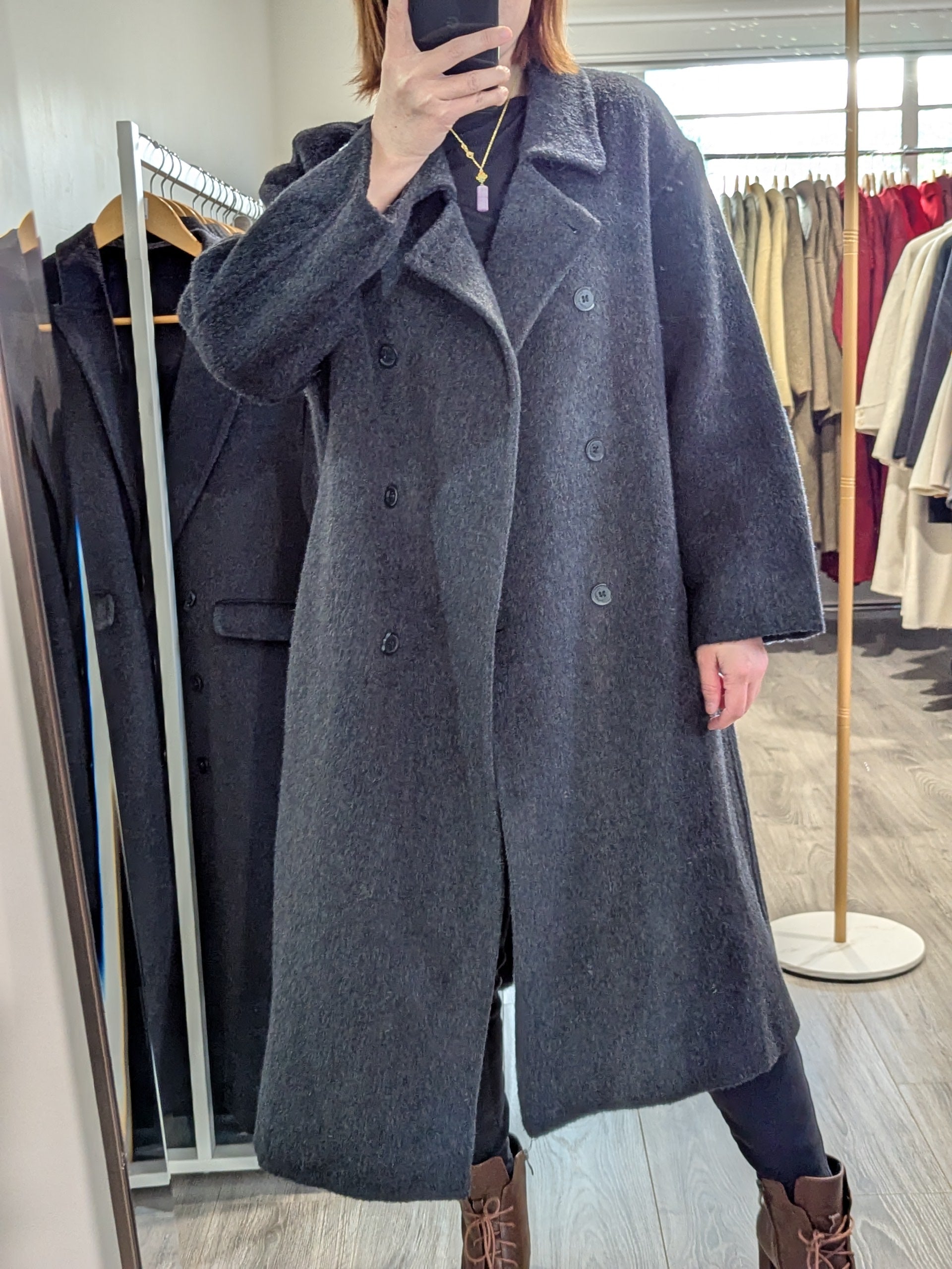 153 Wool Coat Charcoal S 8-12