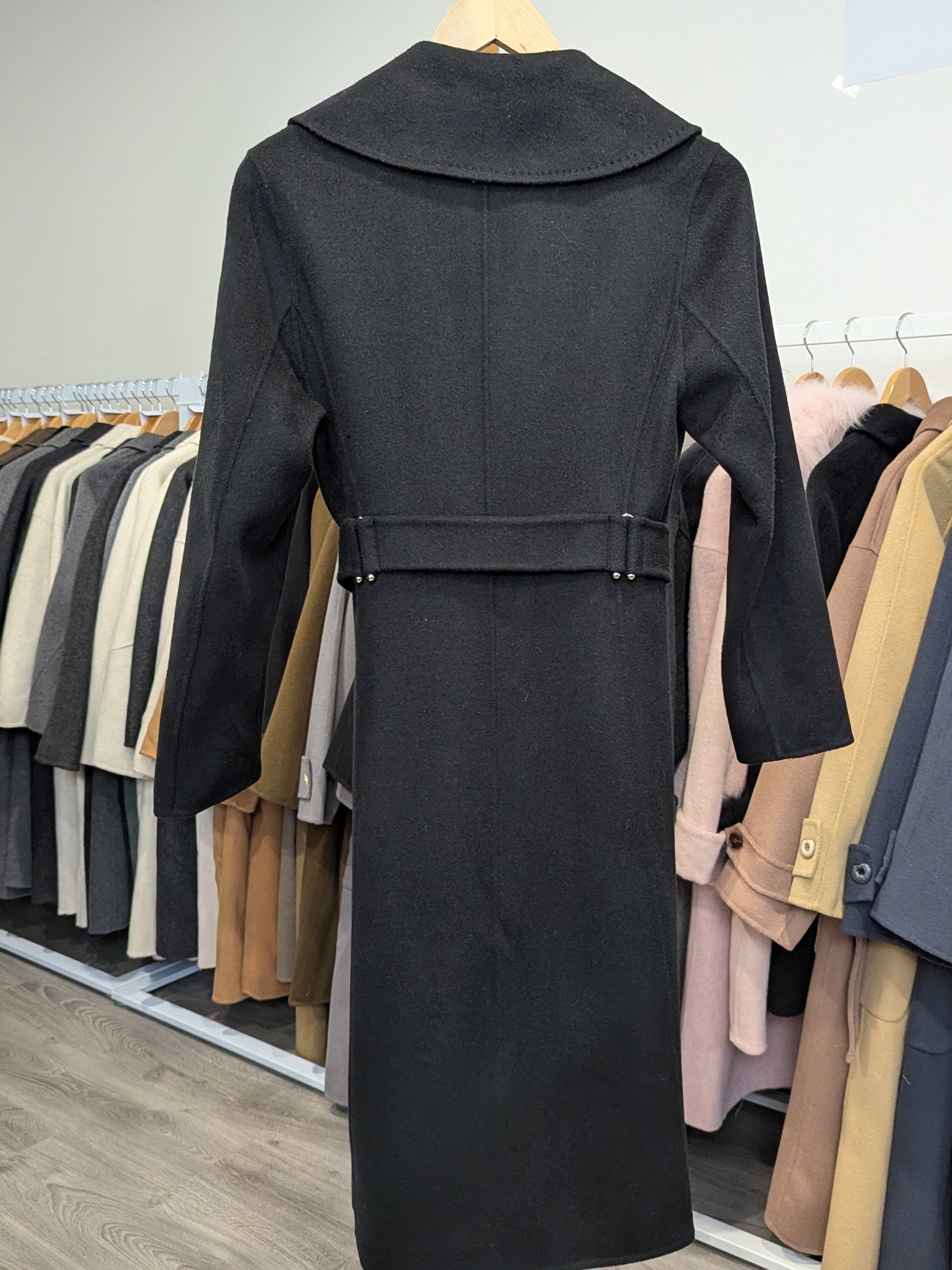 019 100% Wool Coat Black