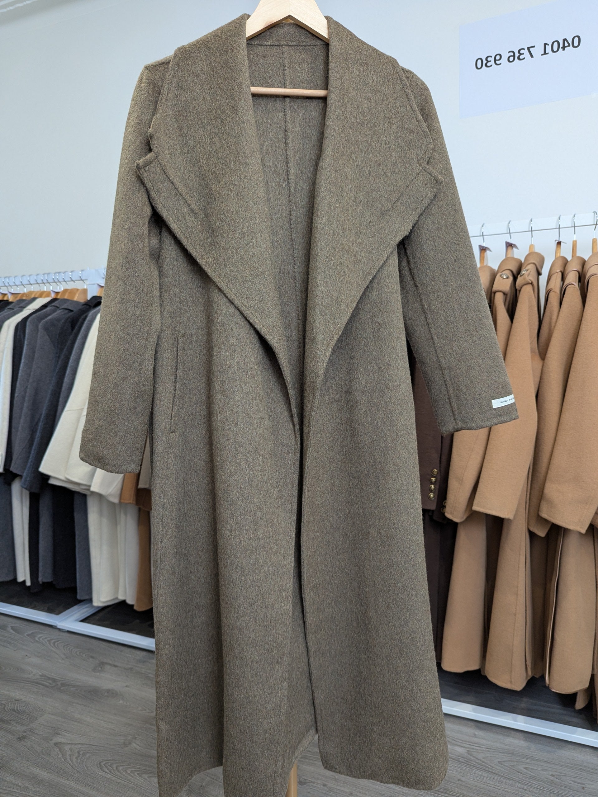 130 70% Wool Coat Olive S M