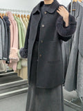 Fur trims 100% Wool Coat Women Warehouse Try-On Welcome 249