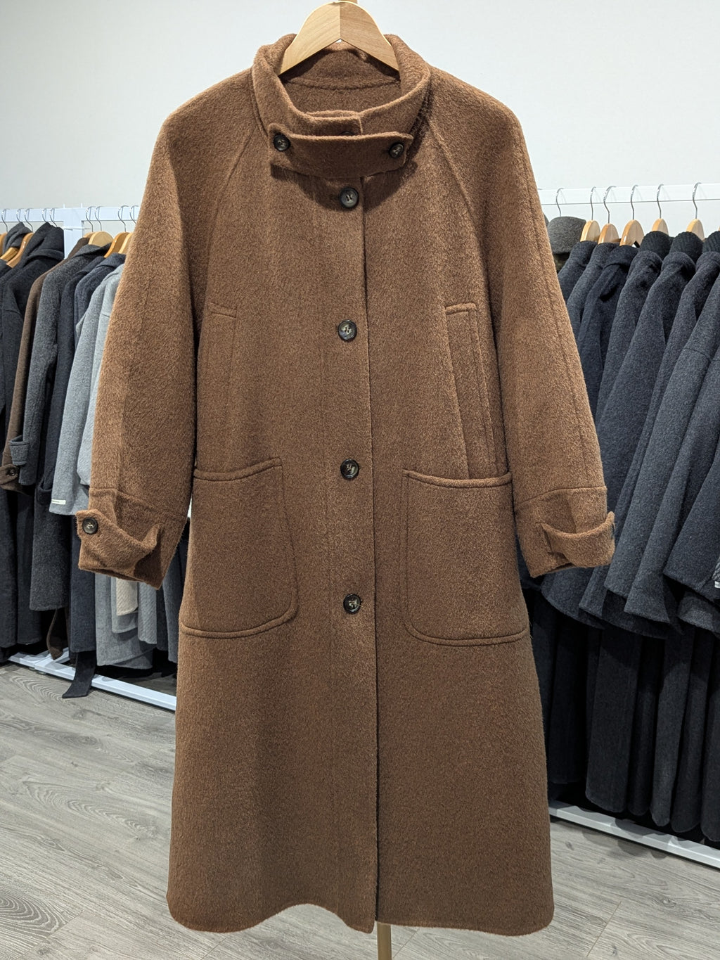 164 100% Wool Coat Tan M 8-12