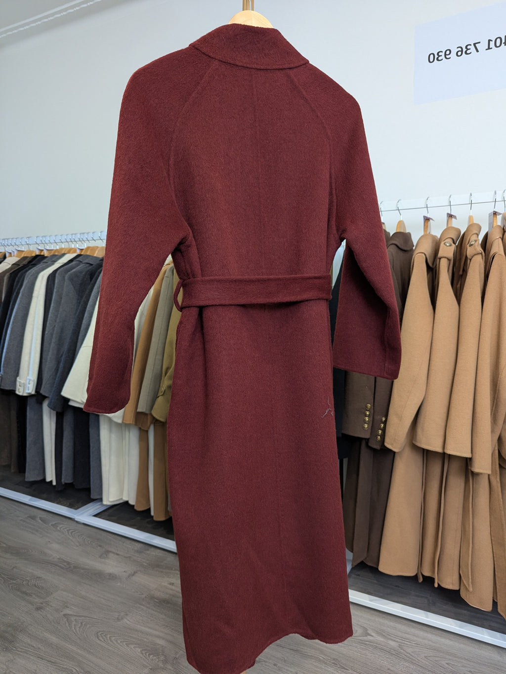110 100% Wool Coat Burgundy S 8-10