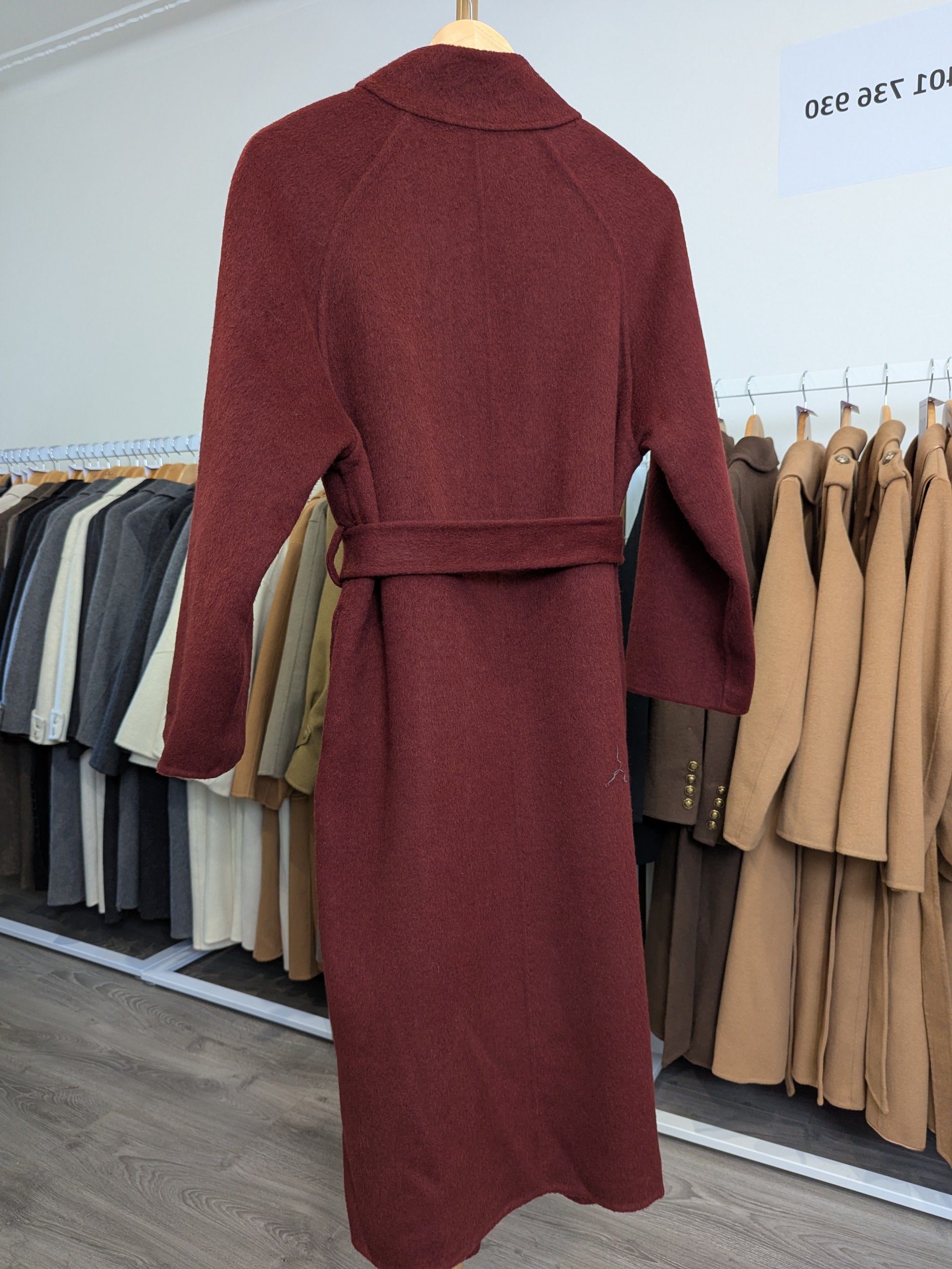 110 100% Wool Coat Burgundy S 8-10