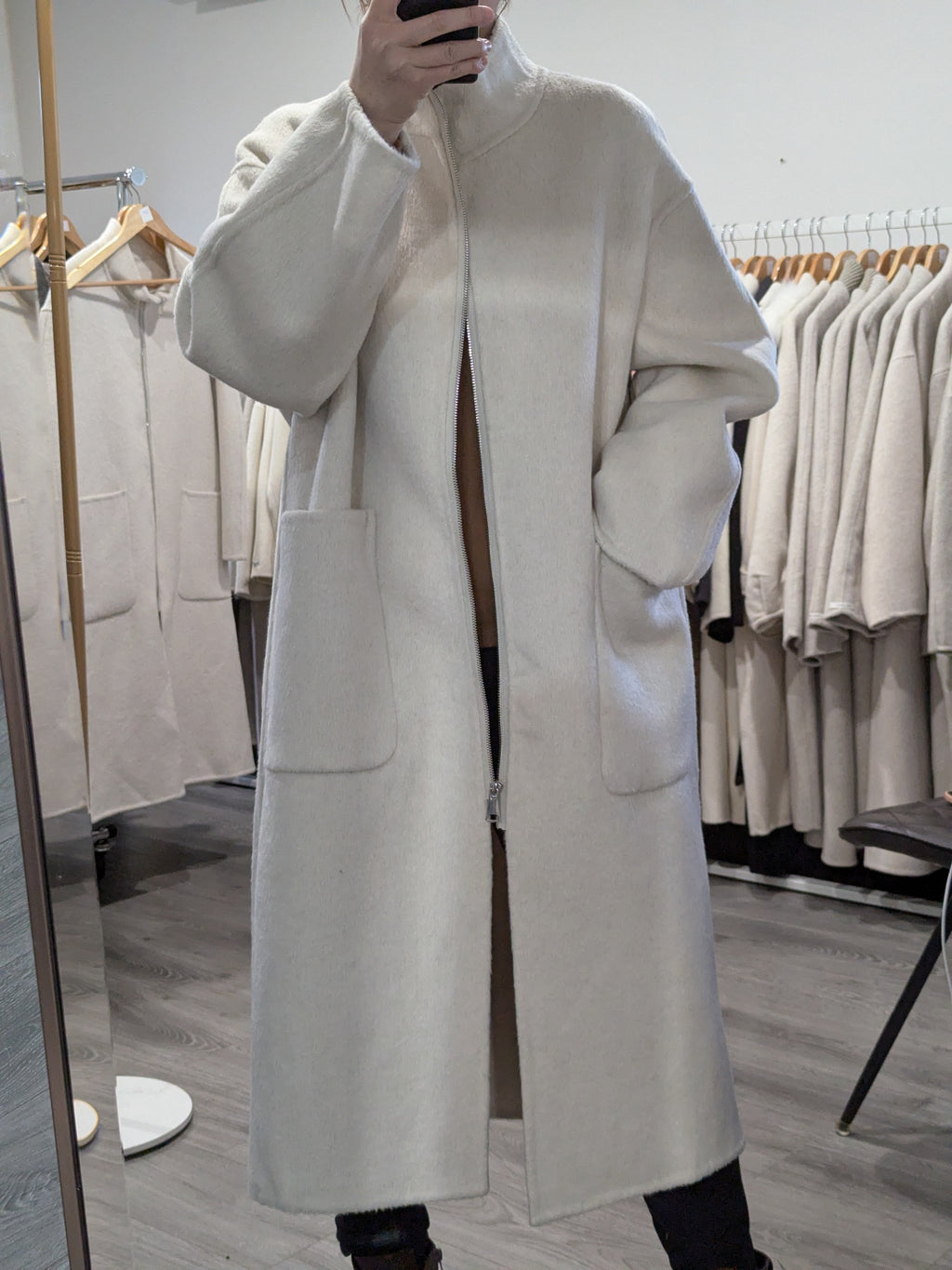 140 100% Wool Coat Beige M 10-14
