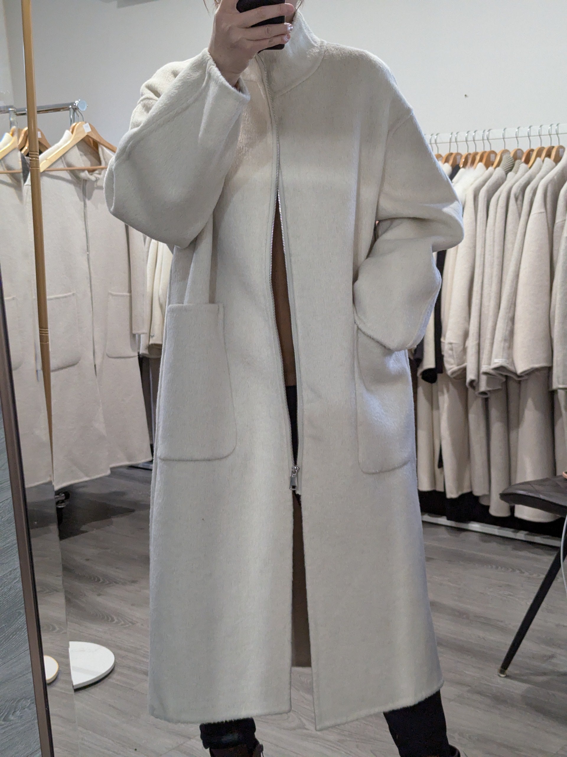 140 100% Wool Coat Beige M 10-14