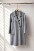 031 100% Wool Coat Grey S 6-8 M 10-12