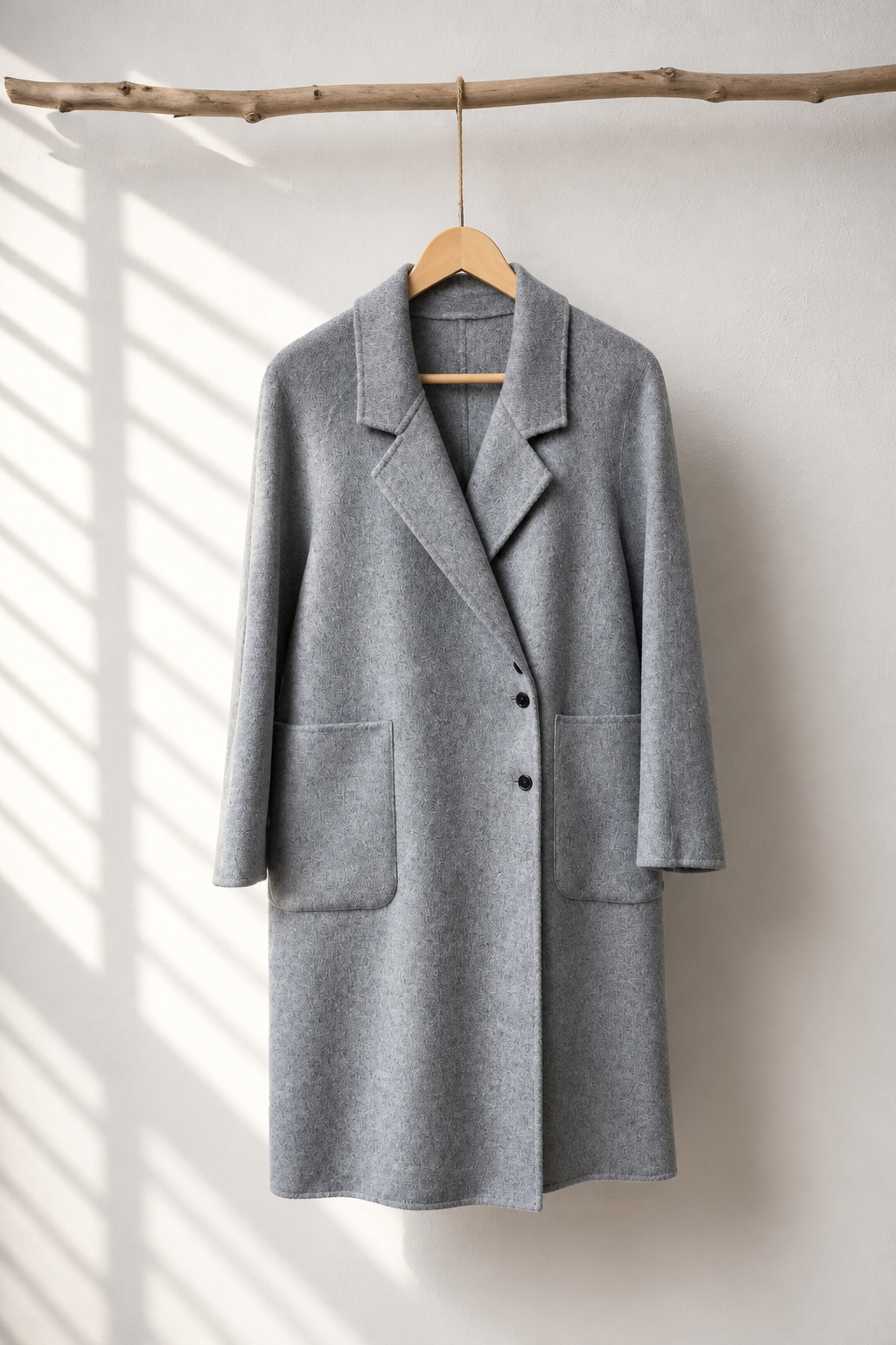 031 100% Wool Coat Grey S 6-8 M 10-12