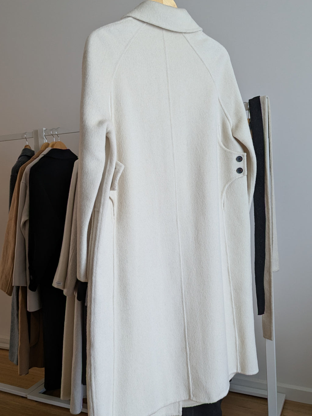 219 65% Wool Coat Cream S 8-10