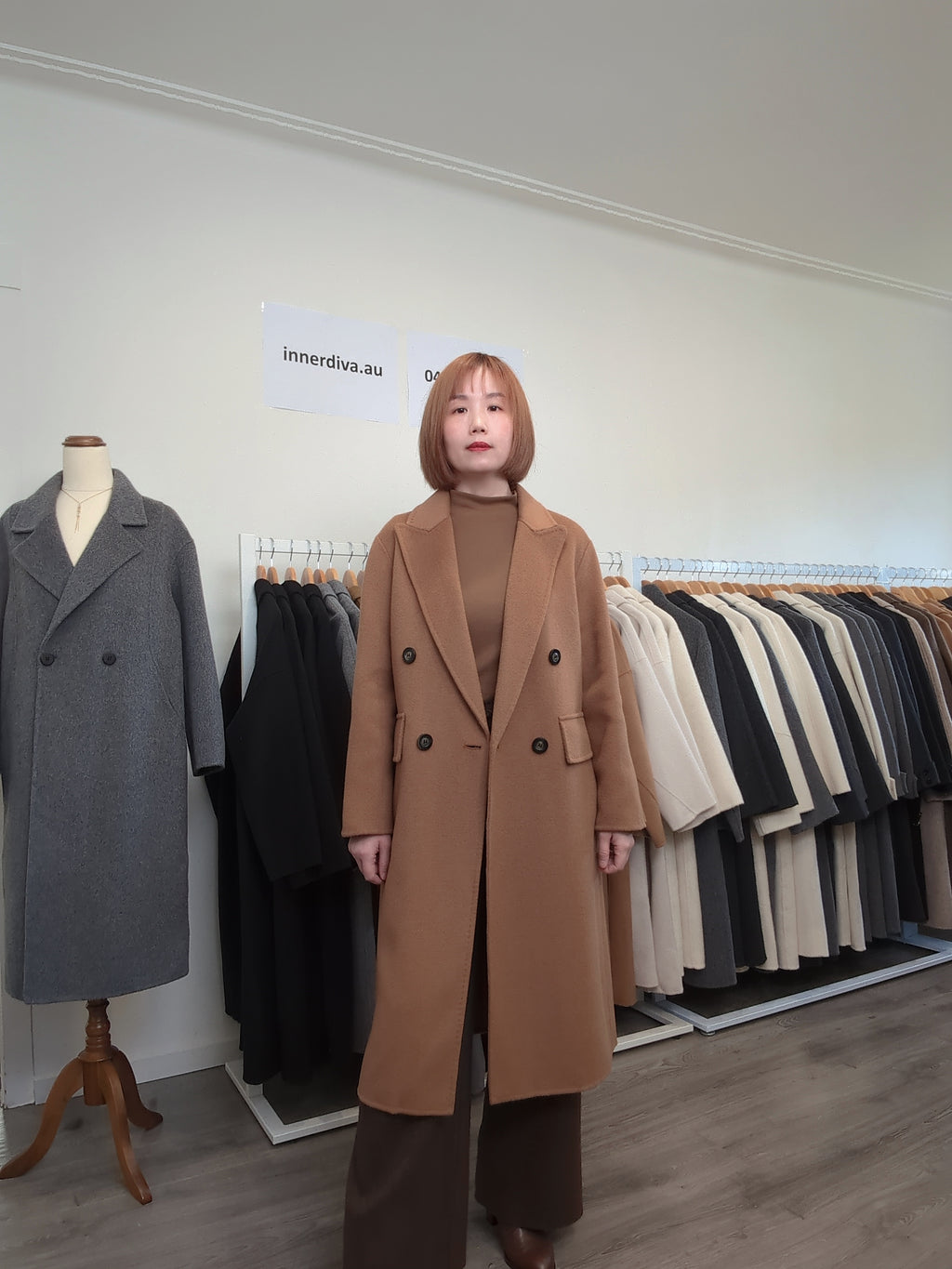 026 100% Wool Coat Tan