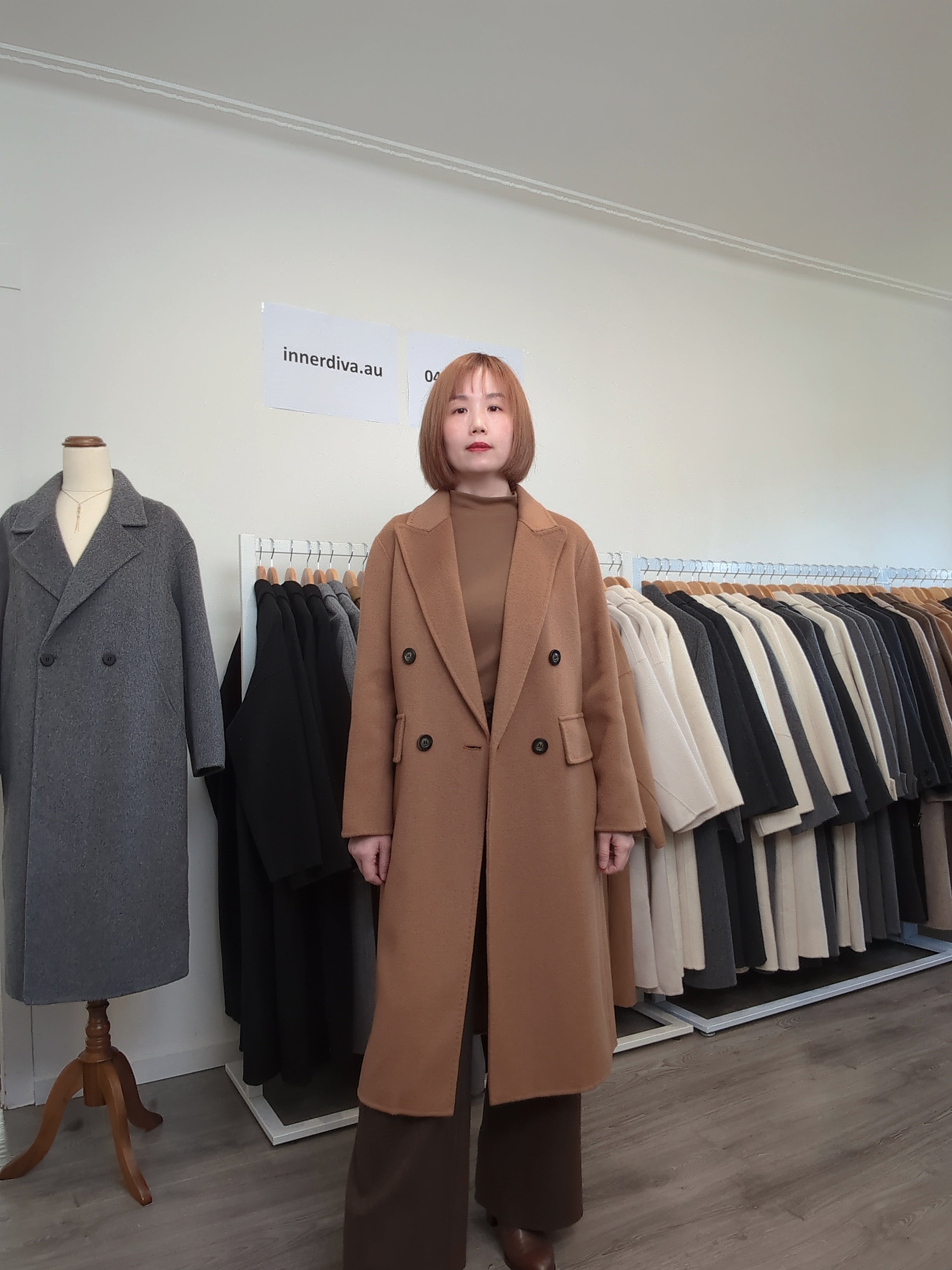 026 100% Wool Coat Tan