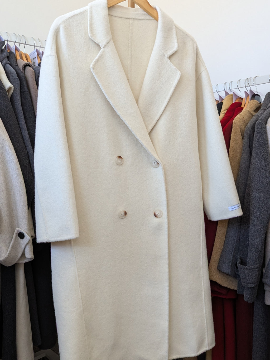 285 66% Wool Coat M 10-14 Cream