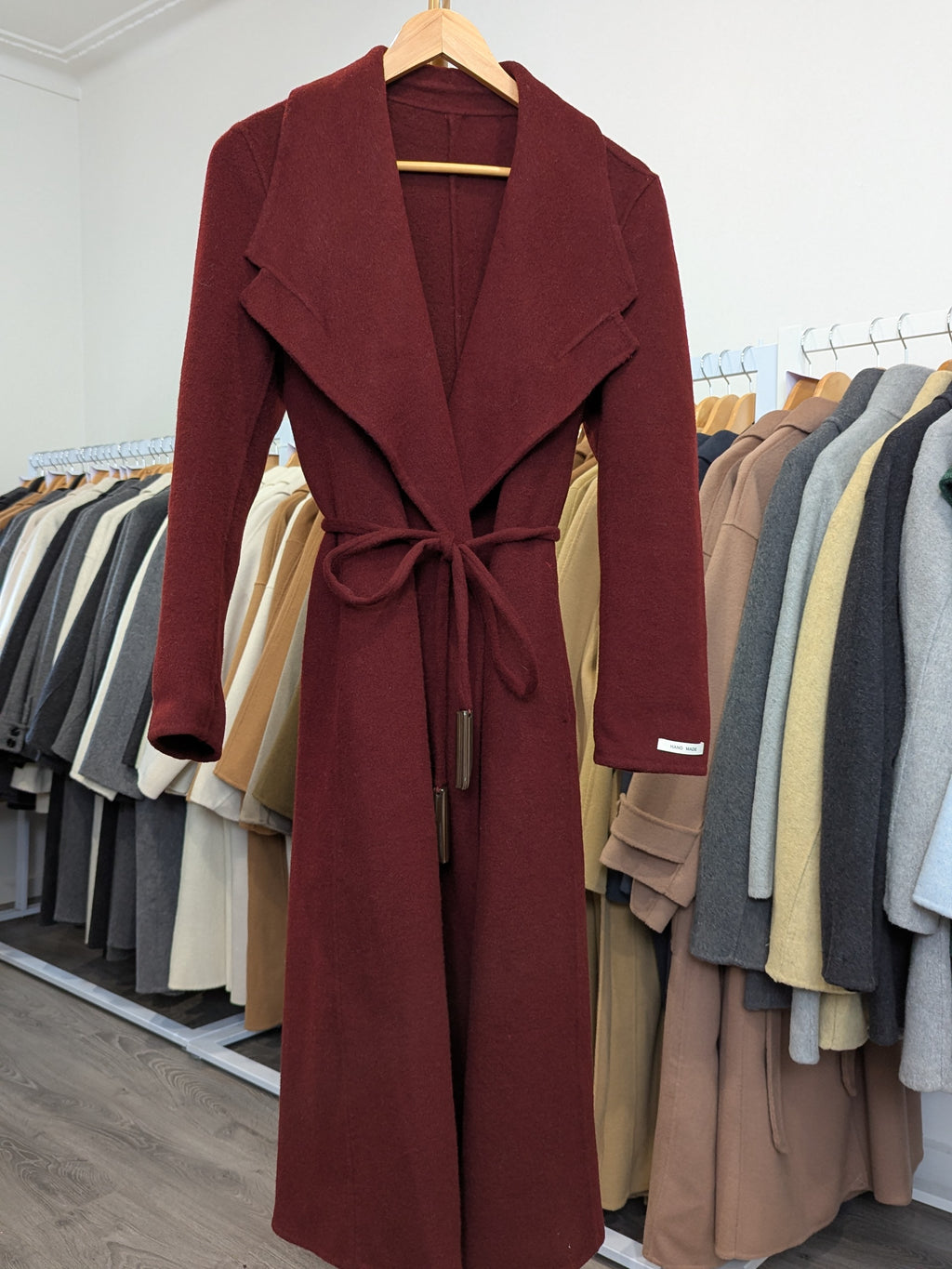 130 70% Wool Coat Burgundy M 8-10