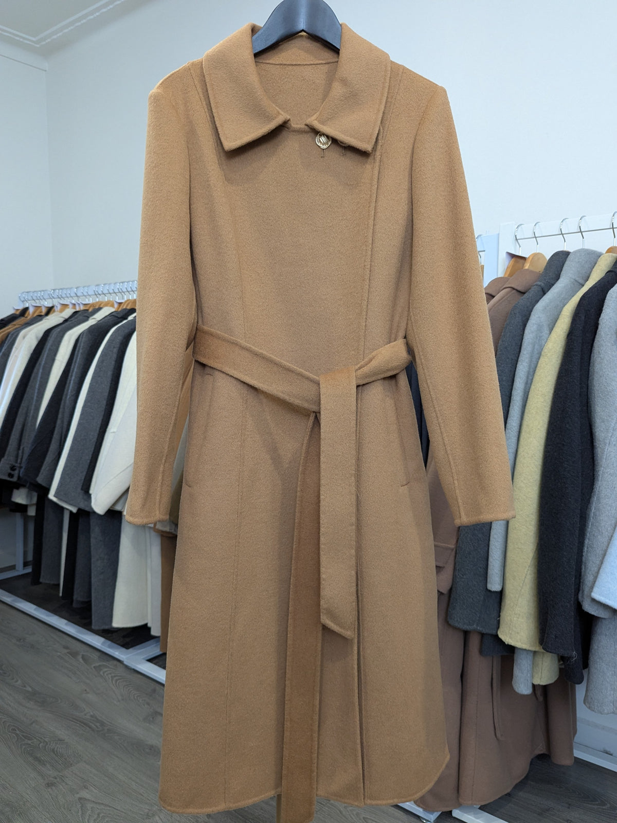 047 100% Wool Coat Camel S 4-6 M 6-8 L 8-10 Petite