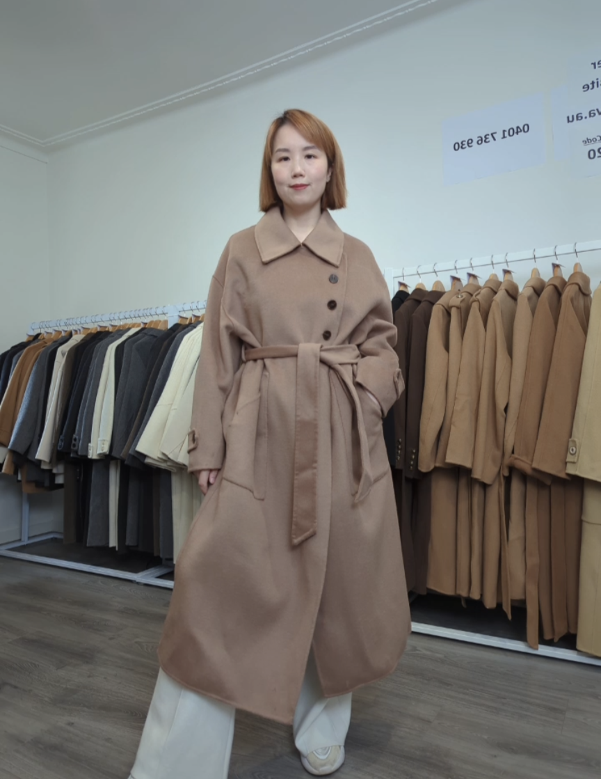 036 100% Wool Coat Rose Gold S 10-12 M 14-16