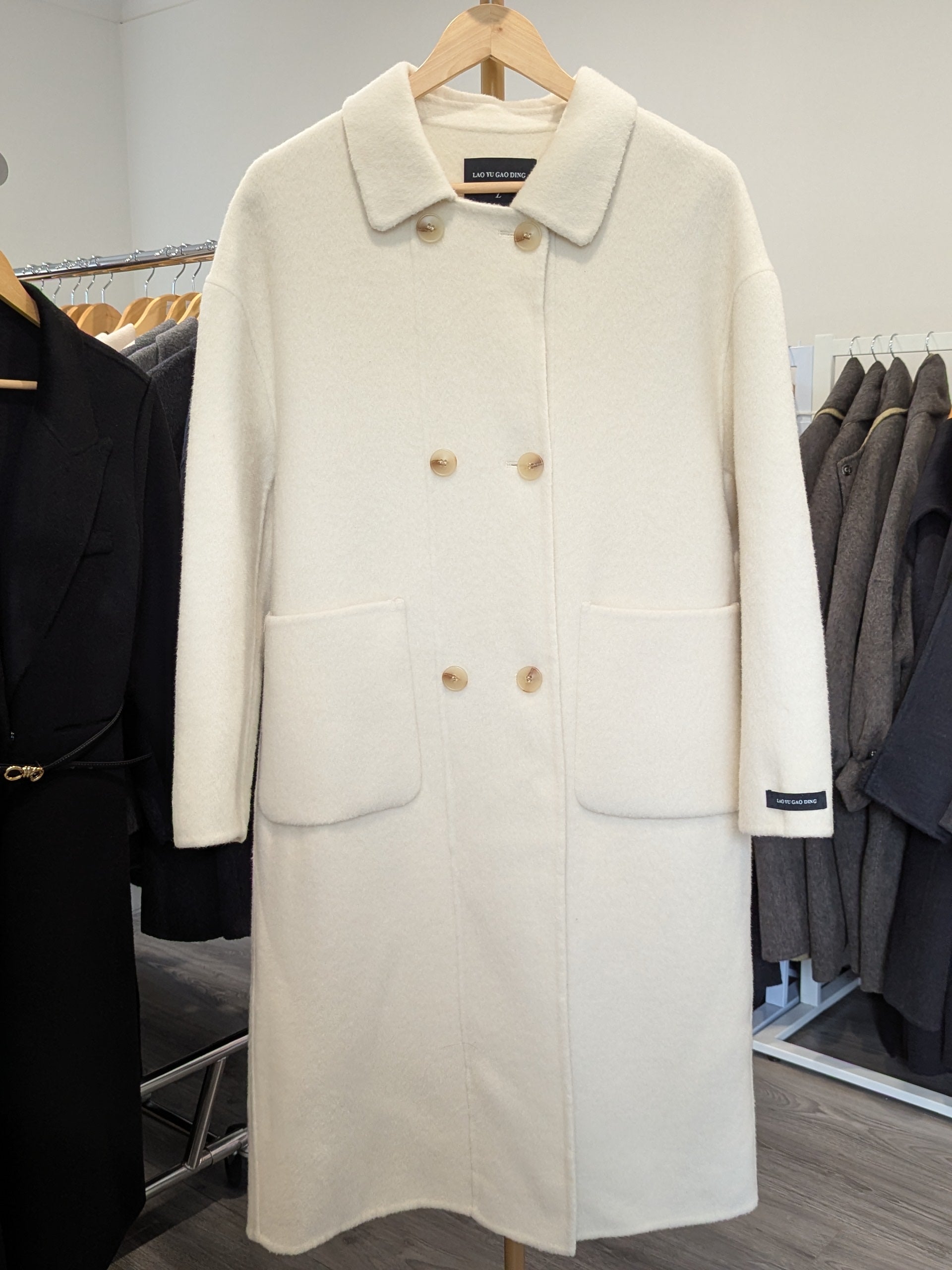 127 70% Wool Coats Cream S 8-12