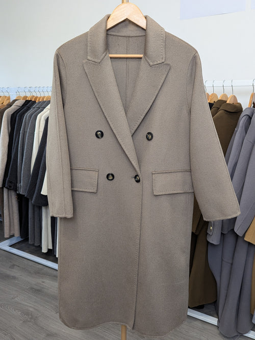 026 100% Wool Coat Taupe Size M 12-14