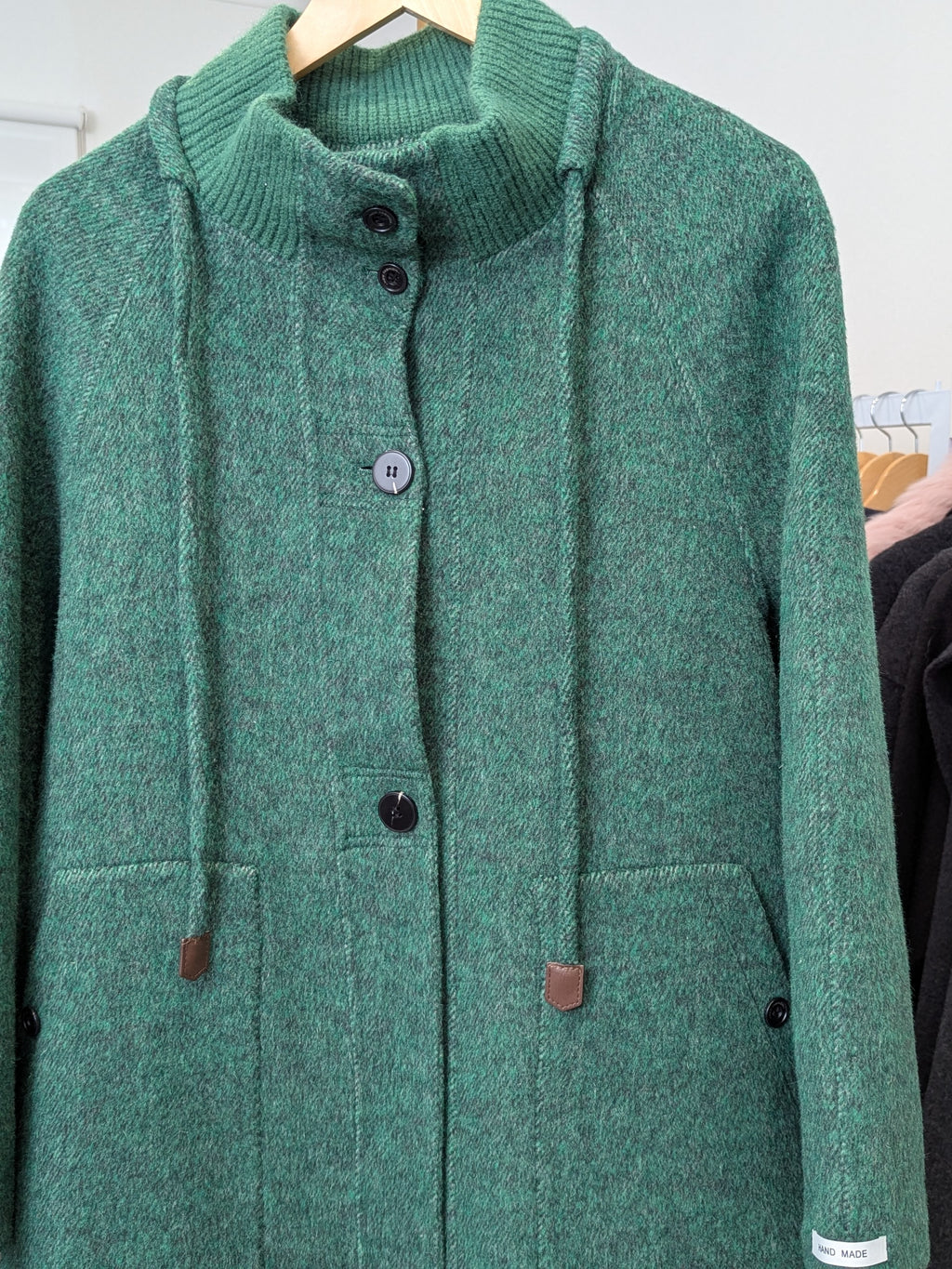 208 70% Wool Coat Green S 10-12