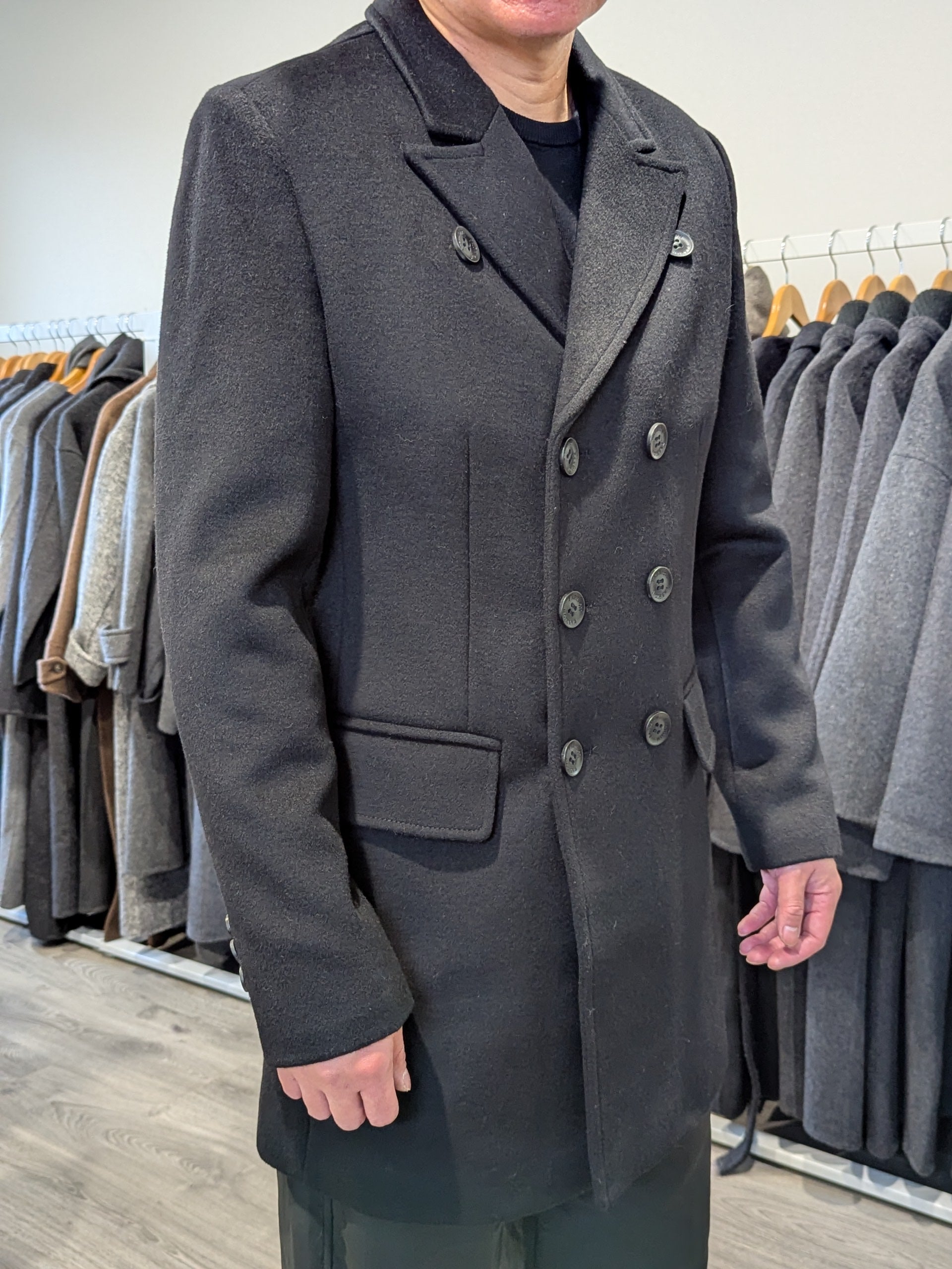 018 Men's 51% Wool Coats Black Grey Tan