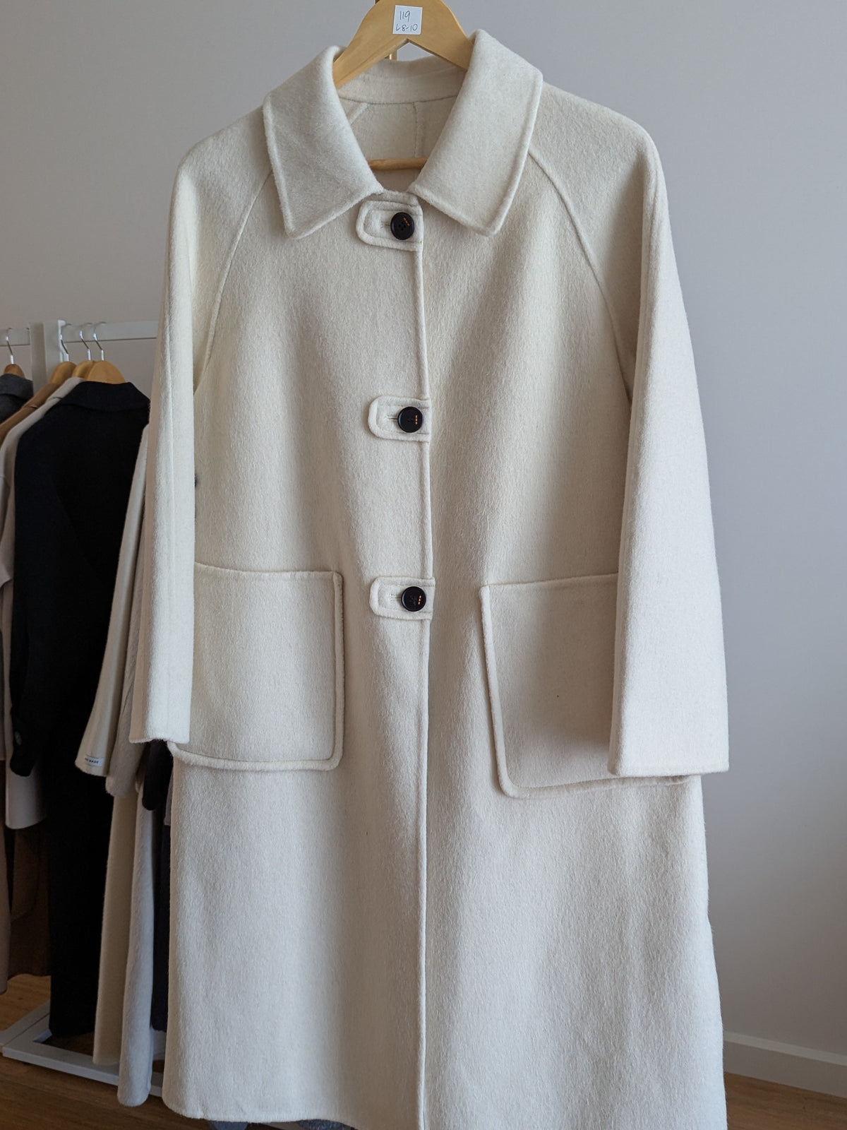 219 65% Wool Coat Cream S 8-10