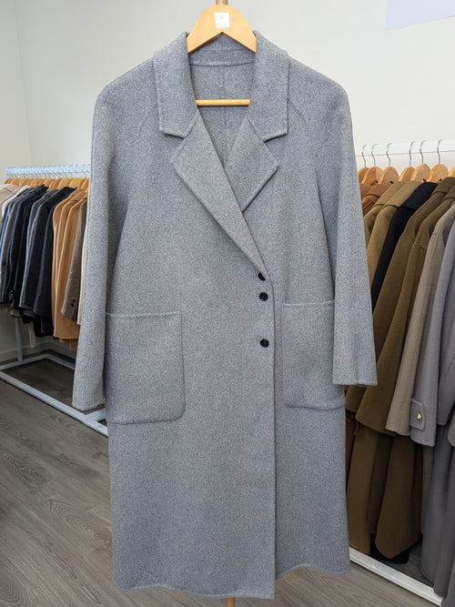 031 100% Wool Coat Grey S 6-8 M 10-12