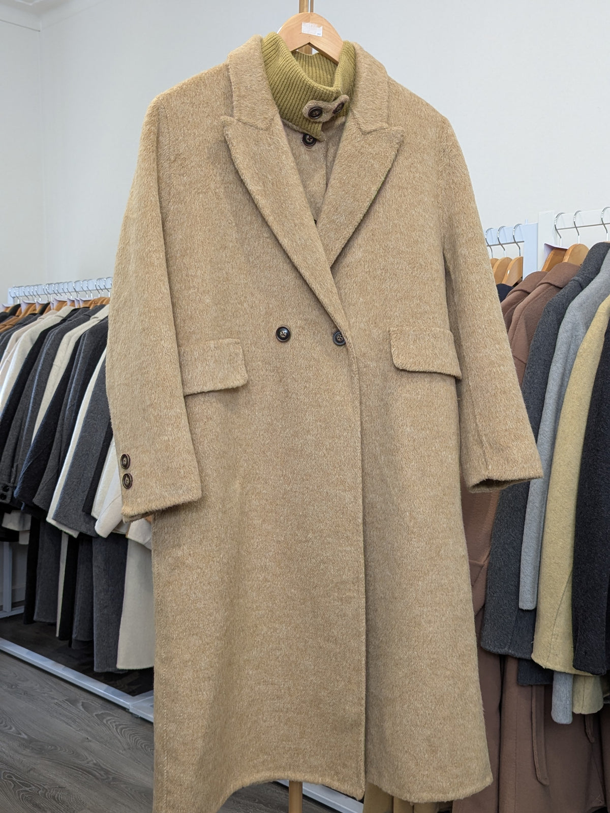 204 100% Wool Coat Lemon 2 in 1 S 10-12