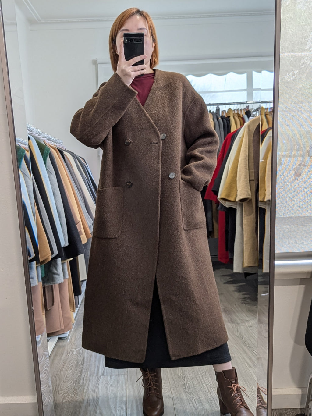 207 68% Wool Coat Brown M 10-14