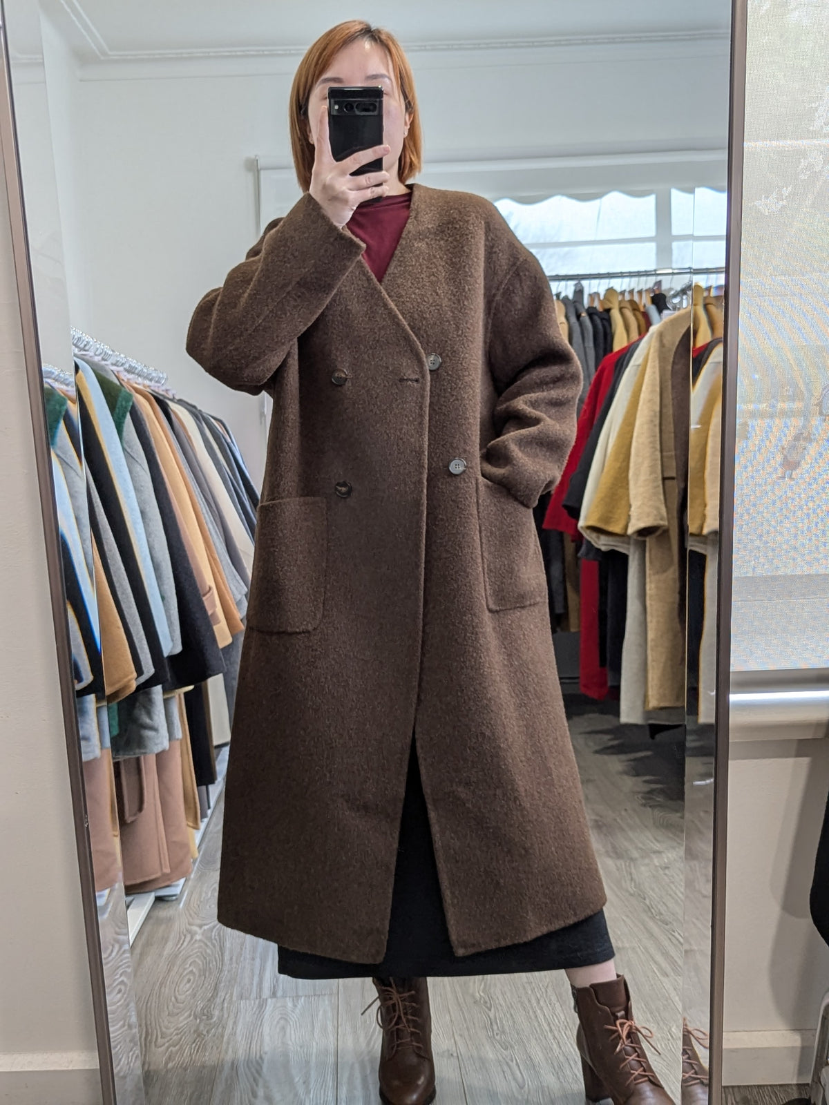 207 68% Wool Coat Brown M 10-14
