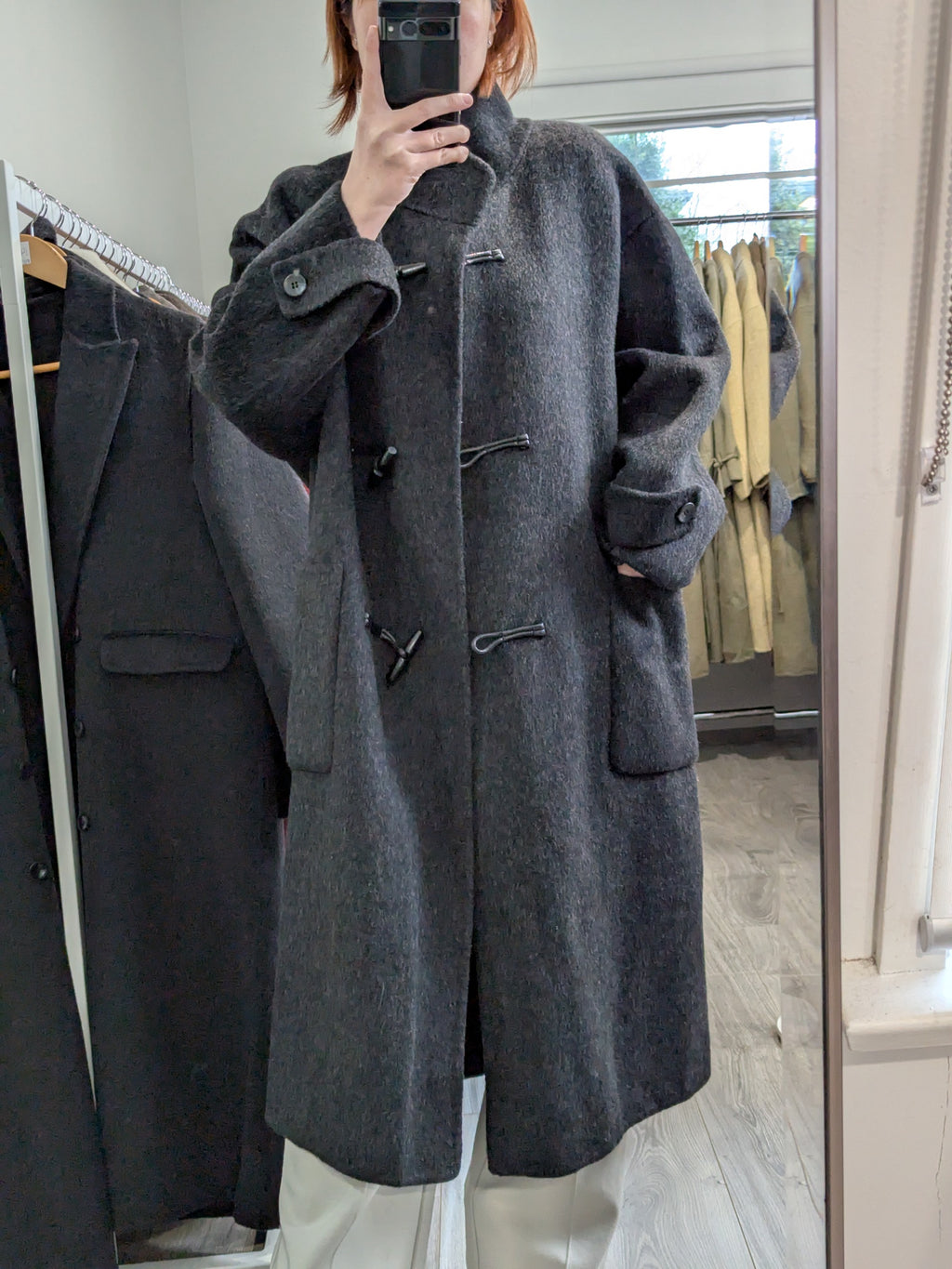 175 100% Wool Coat Charcoal S 10-16