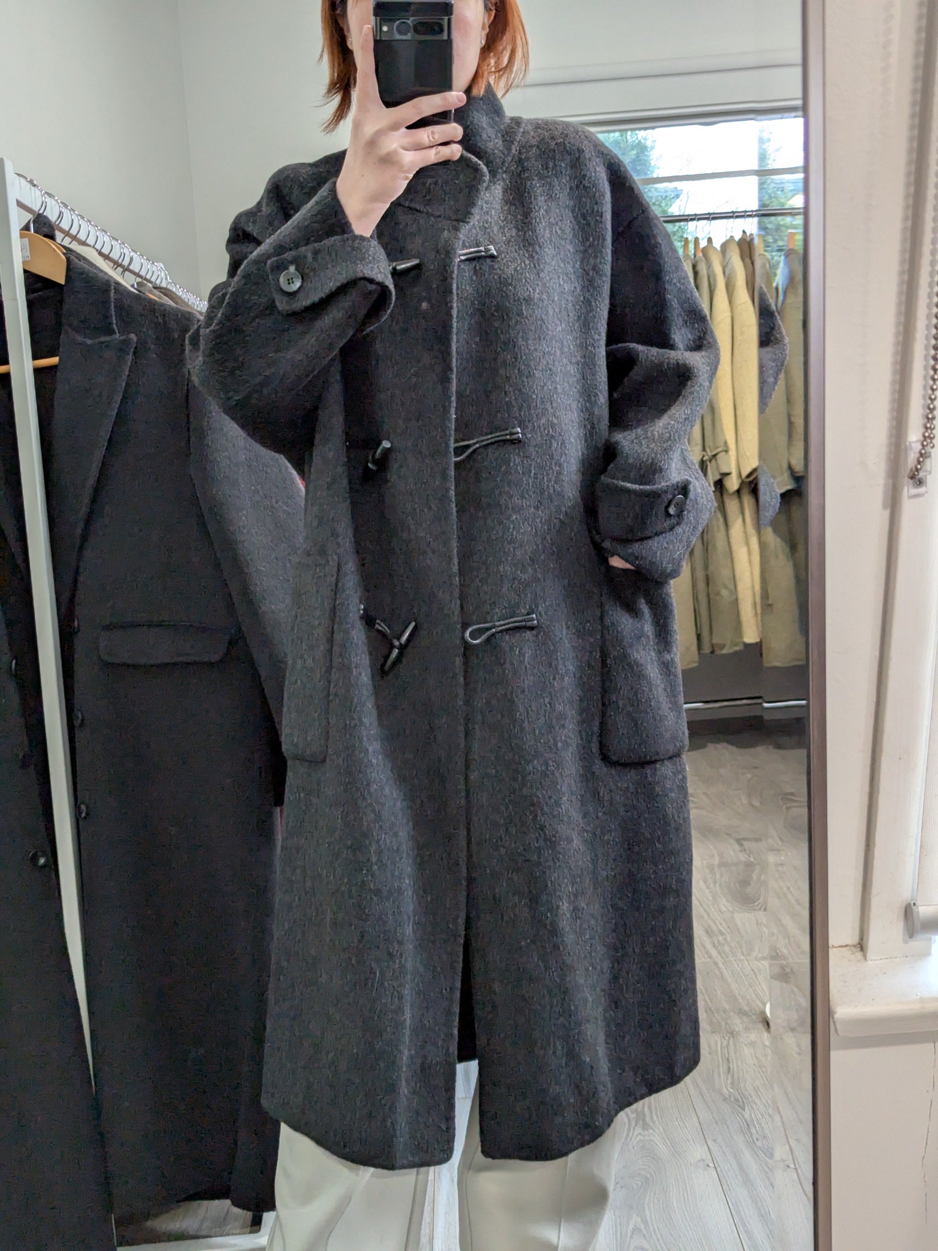 175 100% Wool Coat Charcoal S 10-16