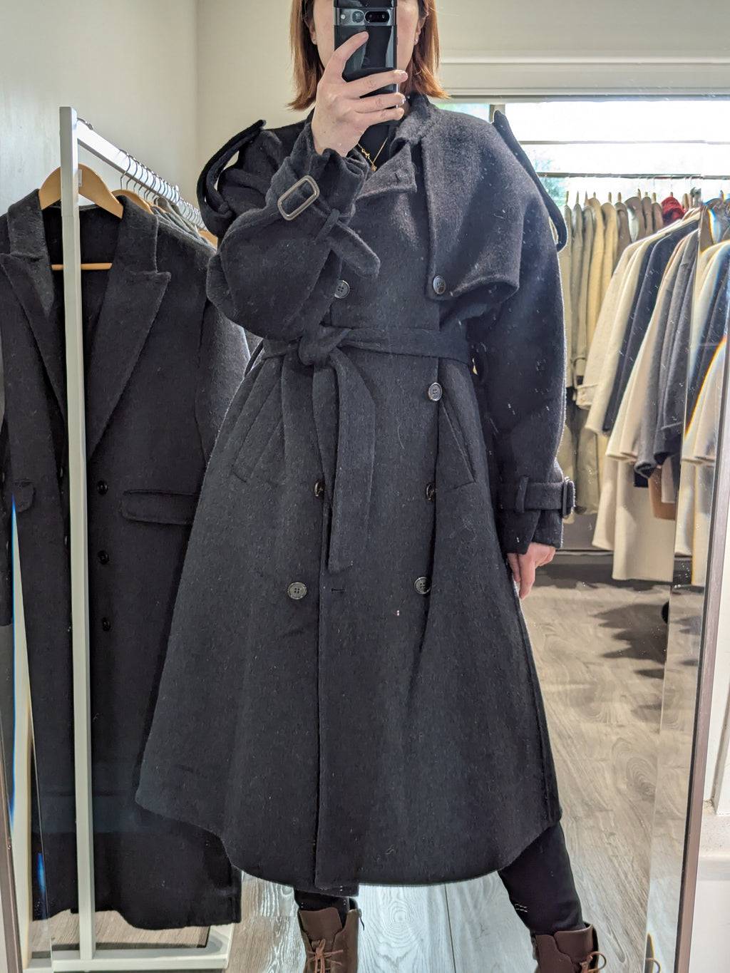 150 70% Wool Coat Charcoal S 10-14
