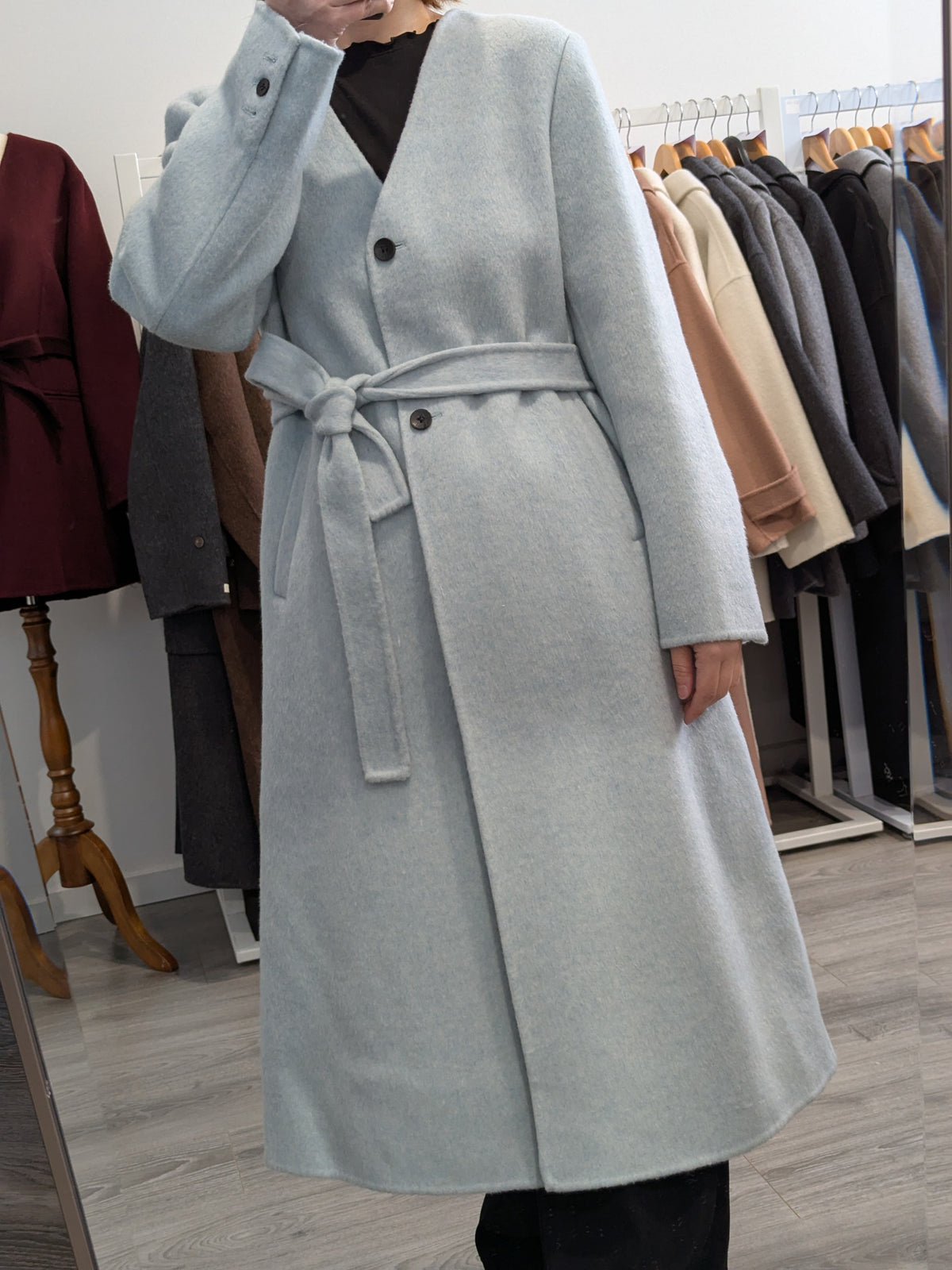 256 100% Wool Coat light Blue M 10-12