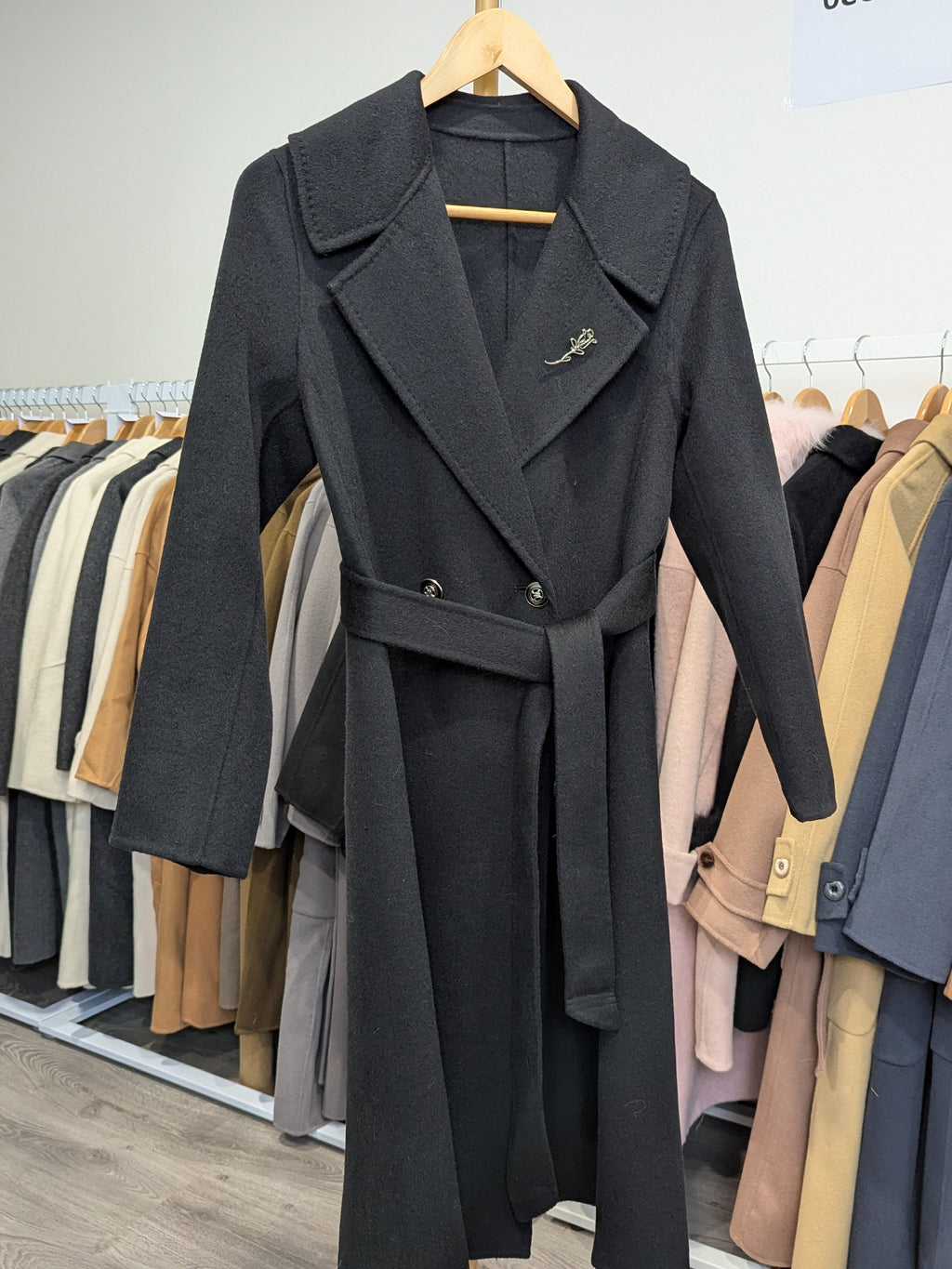 019 100% Wool Coat Black