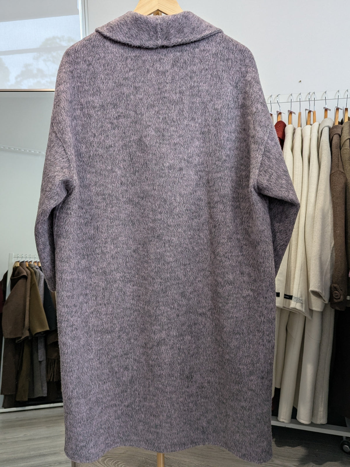 249 70% Wool Coat M 12-16 Purple grey