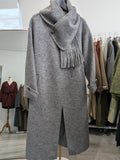 241 70% Wool Coat Grey L 12-14 with scarf
