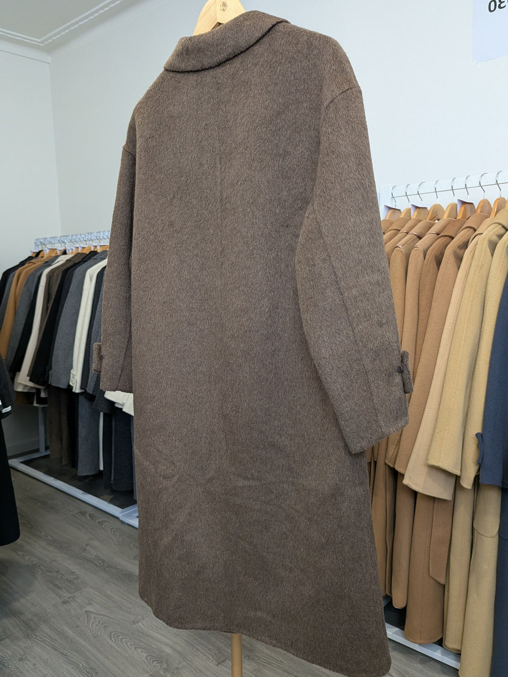 129 69% Wool Coat Brown M 8-12