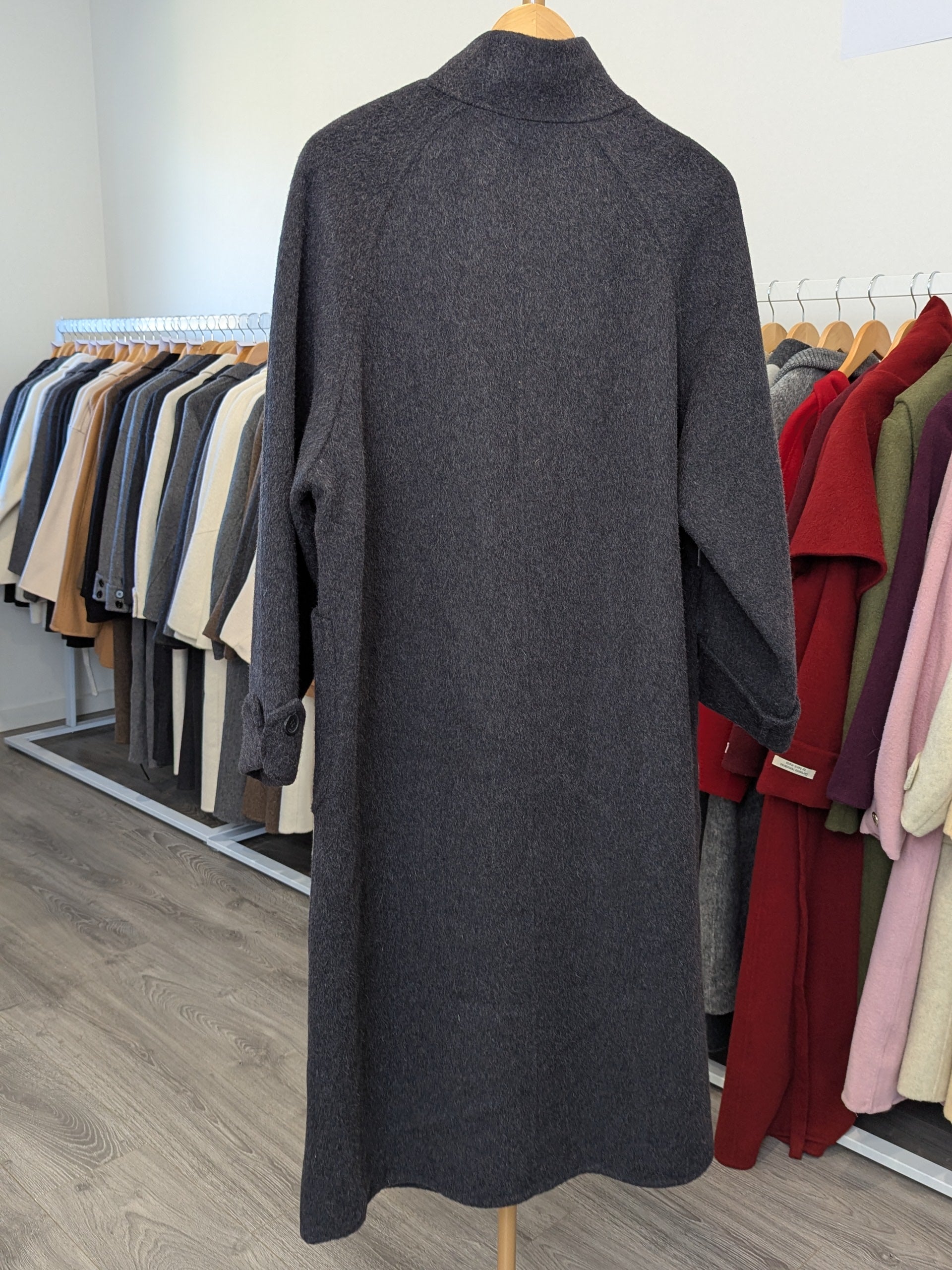 108 70% Wool Coat Dark Grey