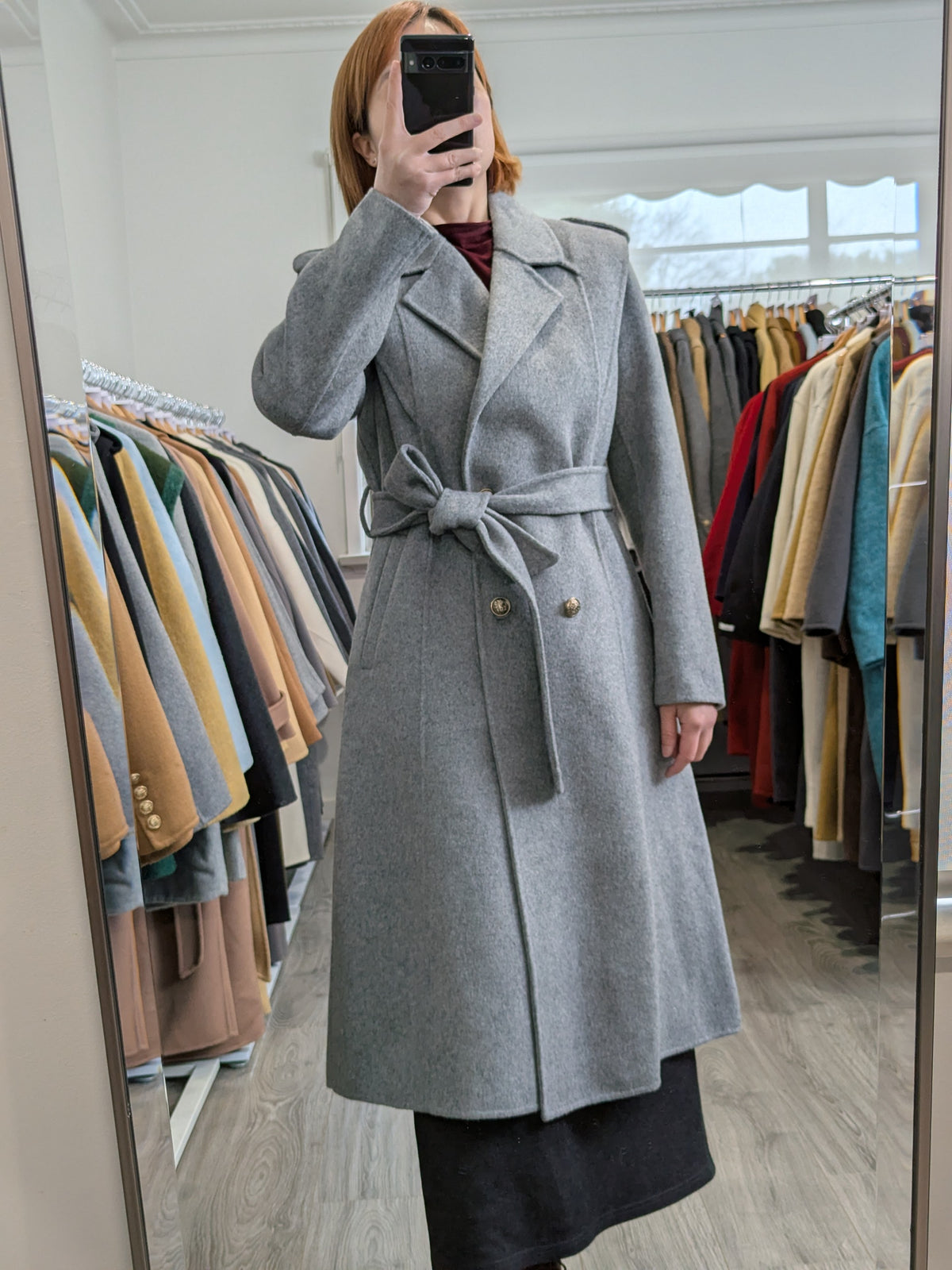 014 100% Wool Coat Grey S 4-6 M 6-8 L 10-12 Petite
