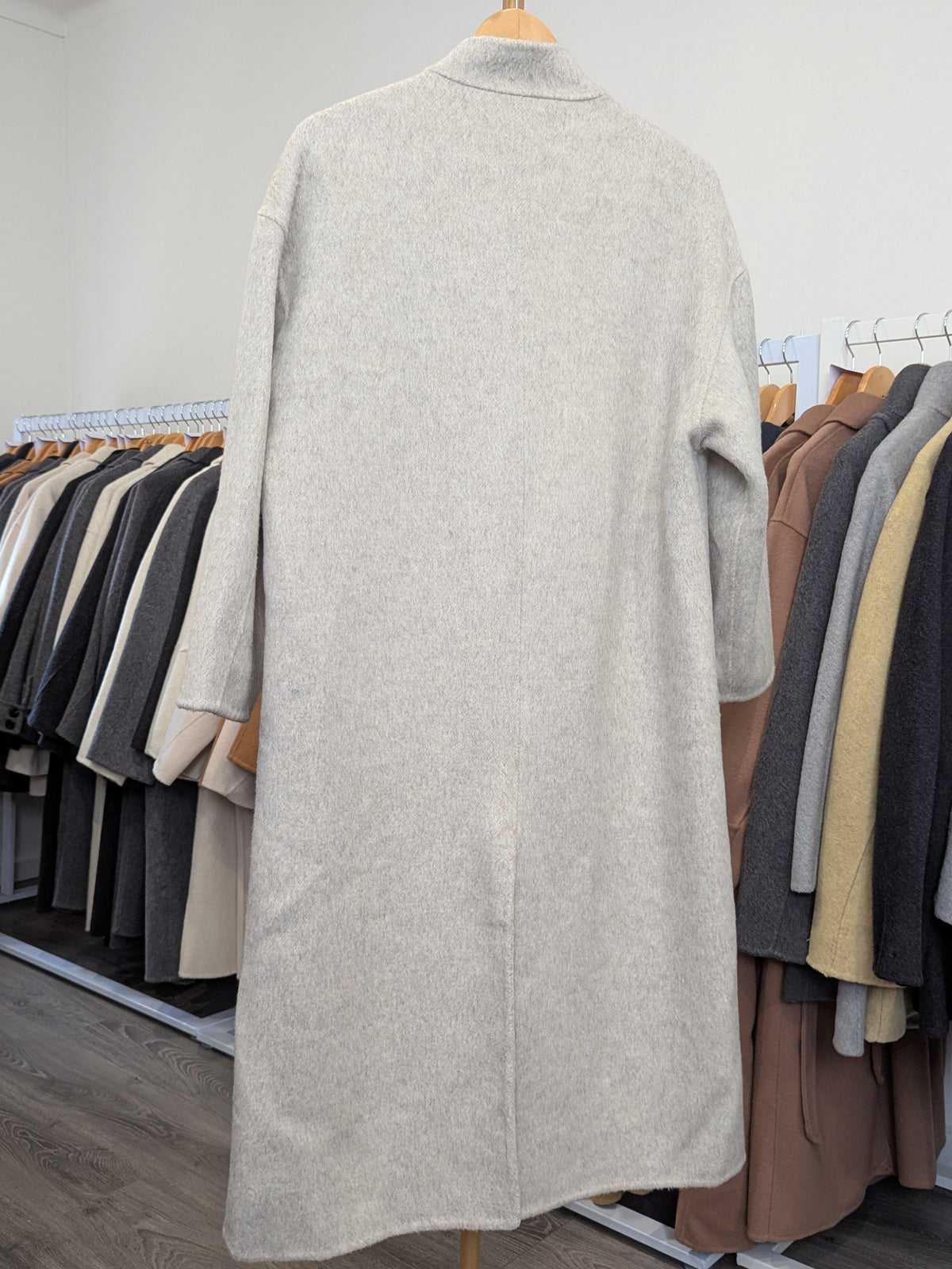 111 100% Wool Coat S 10-14 Fur trim Oat