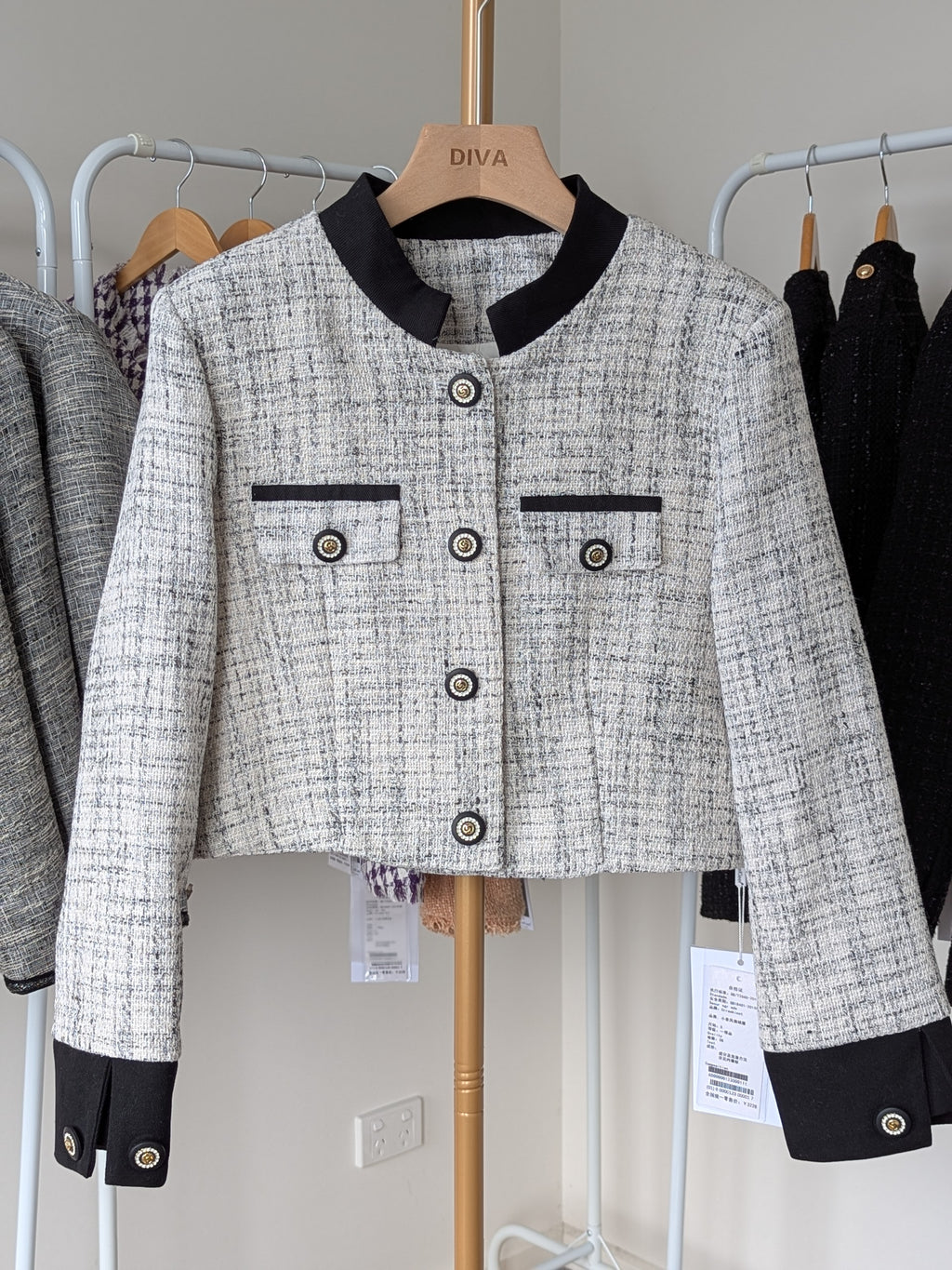 Goose Down Tweed Jacket 131 Size 8-10