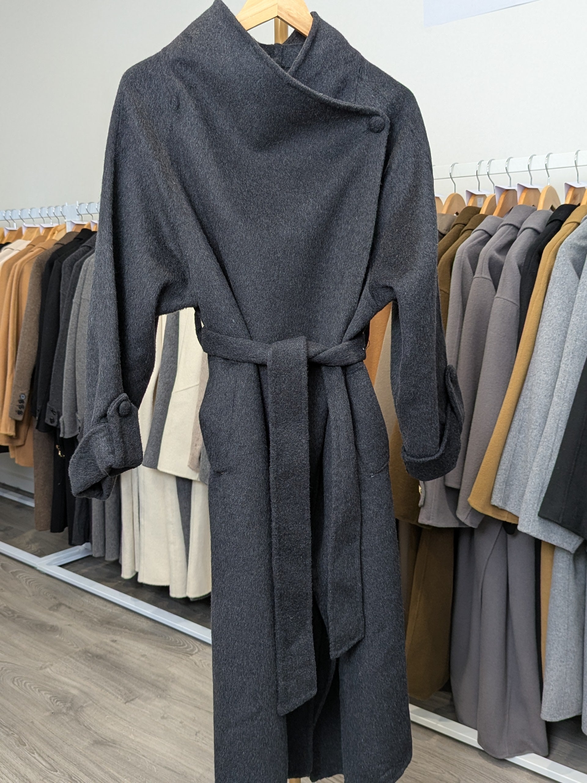 122 67% Wool Coat Charcoal