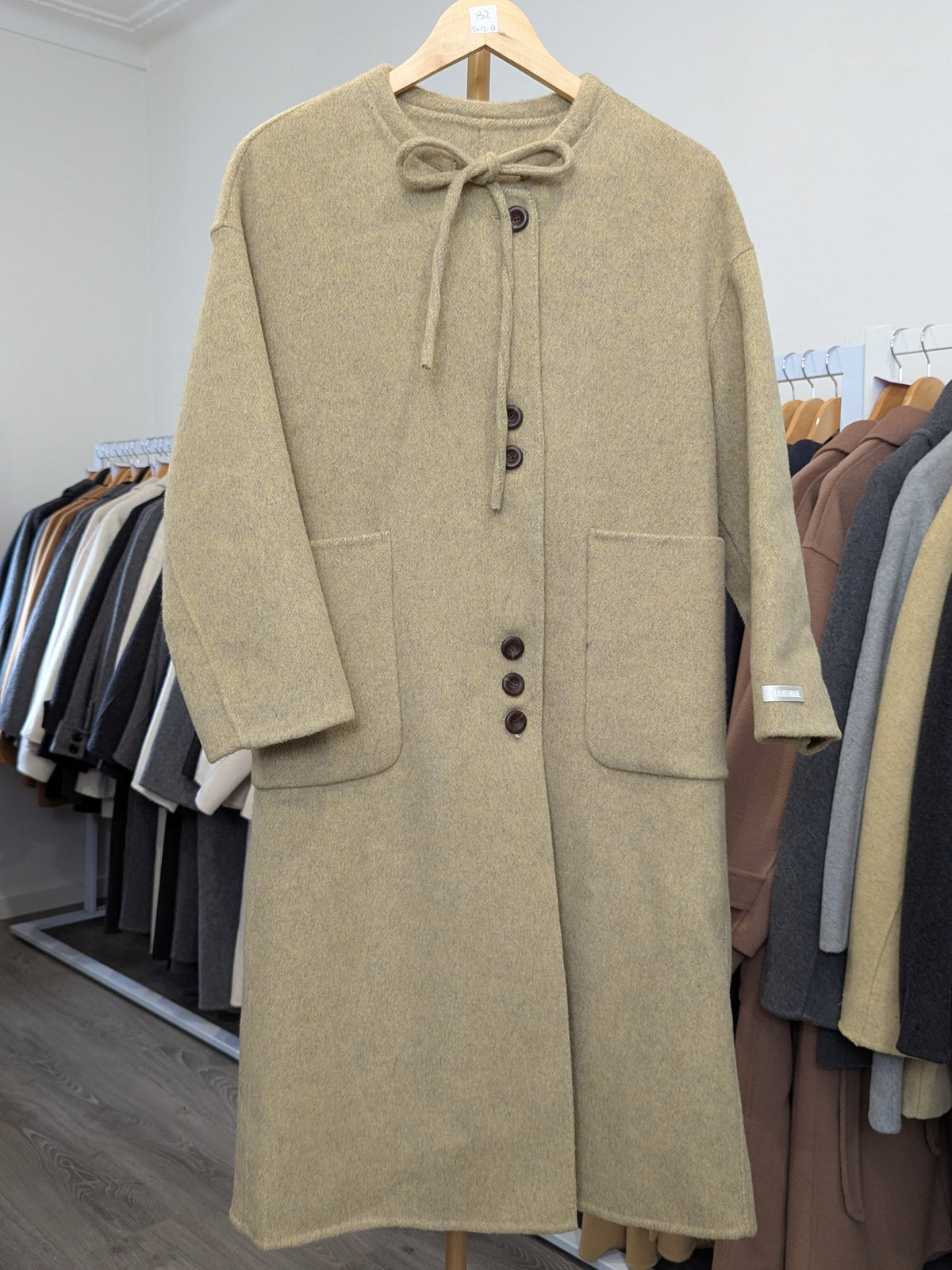 132 68% Wool Coat Lemon S 10-12