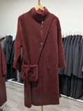 147 100% Wool Coat Burgundy Olive