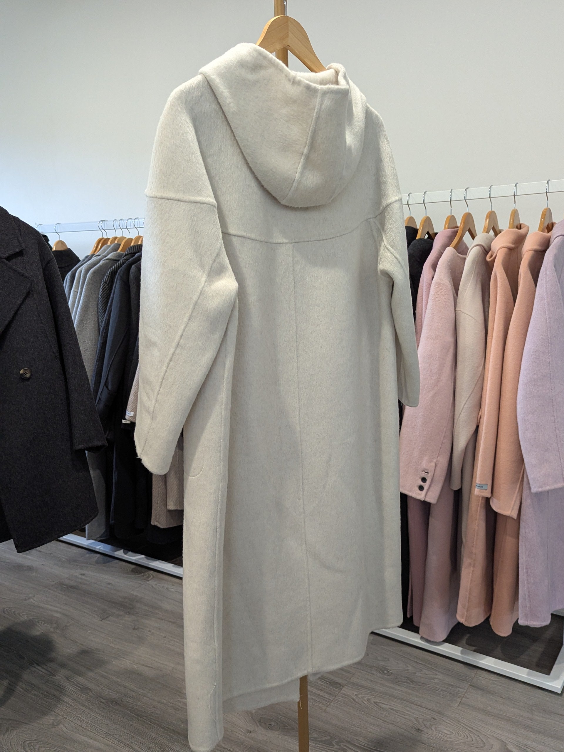 124 100% Wool Coat Cream S 8-12