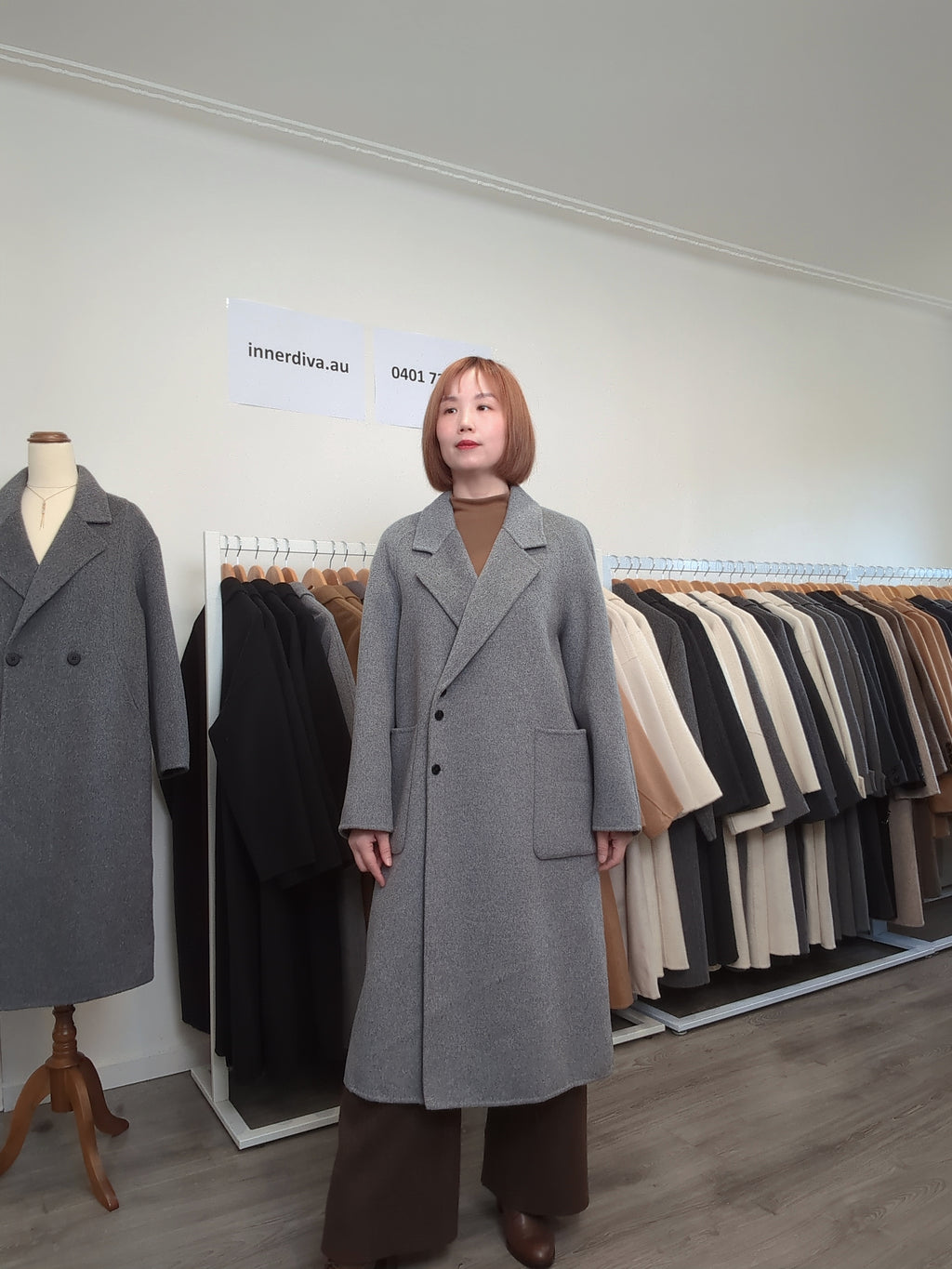 031 100% Wool Coat Grey