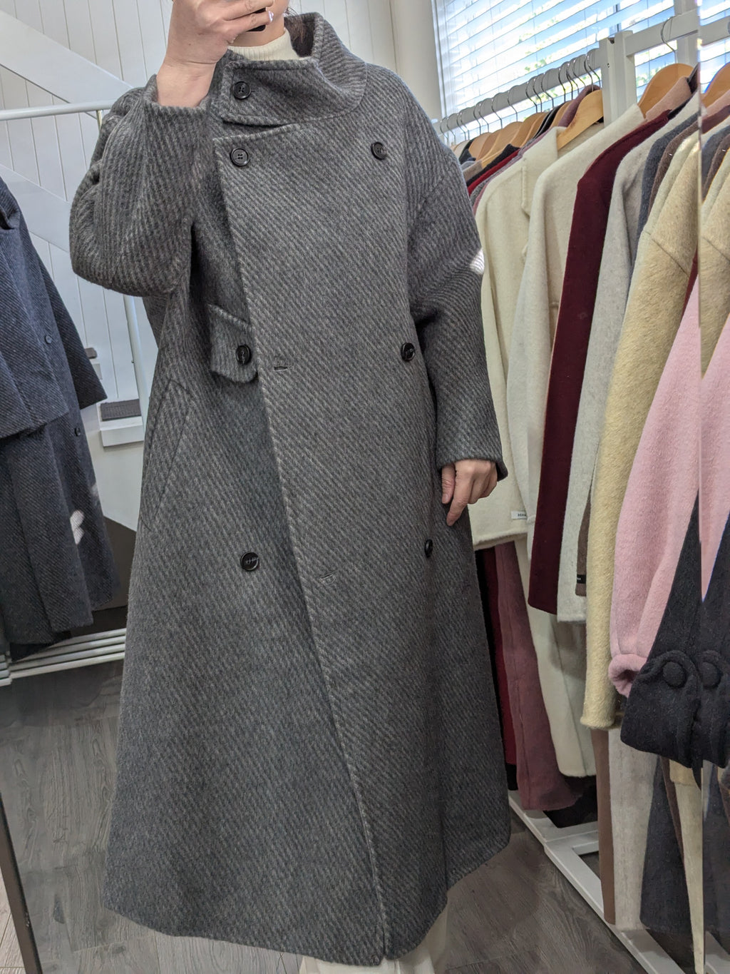 300 100% Wool Coat Grey S 10-12