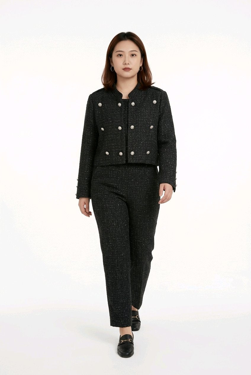 Goose Down Tweed Jacket 140 Size 6-8