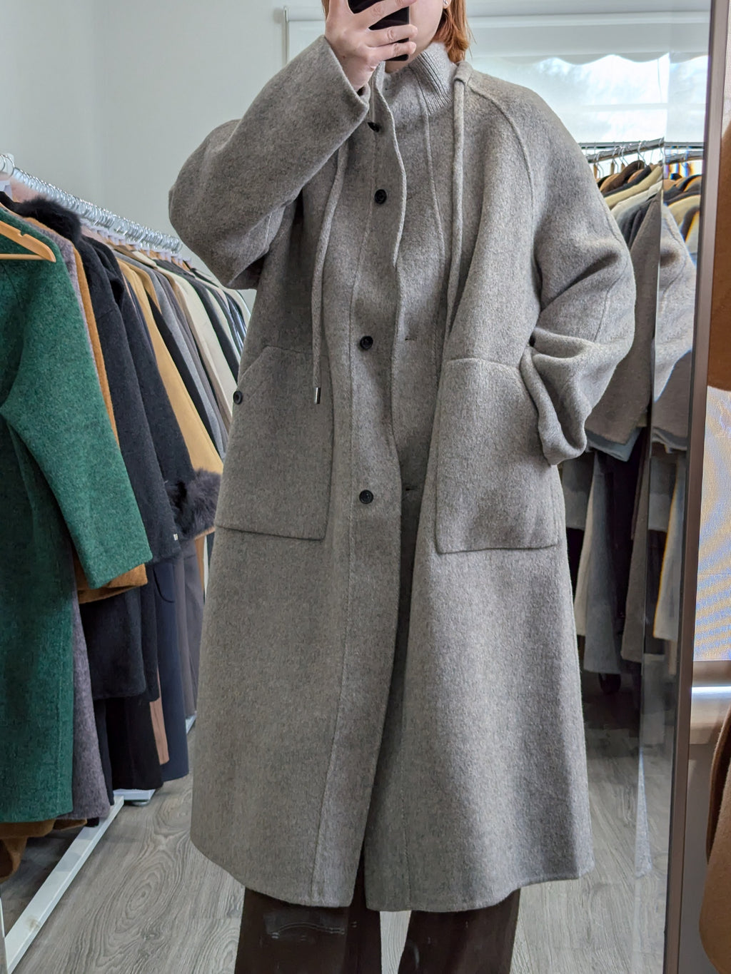 208 70% Wool Coat Grey S 10-12
