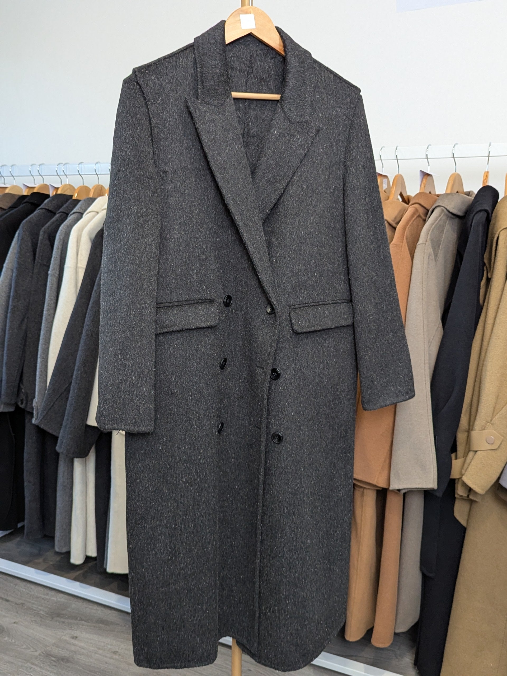 171 100% Wool Coat 2 in 1 Charcoal