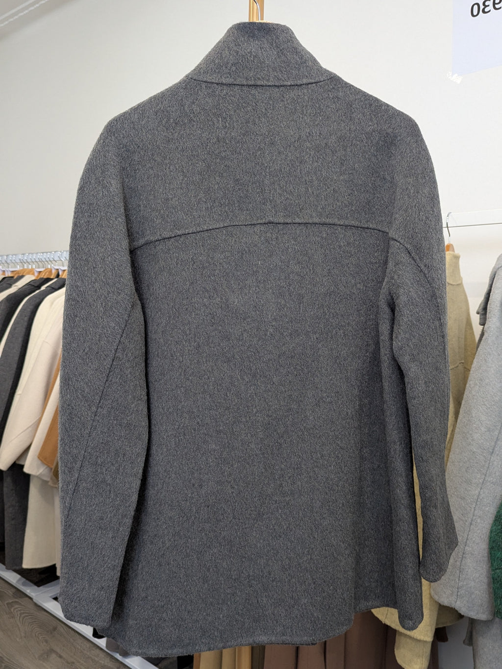 062 70% Wool Coat Light Grey, Grey, light lemon