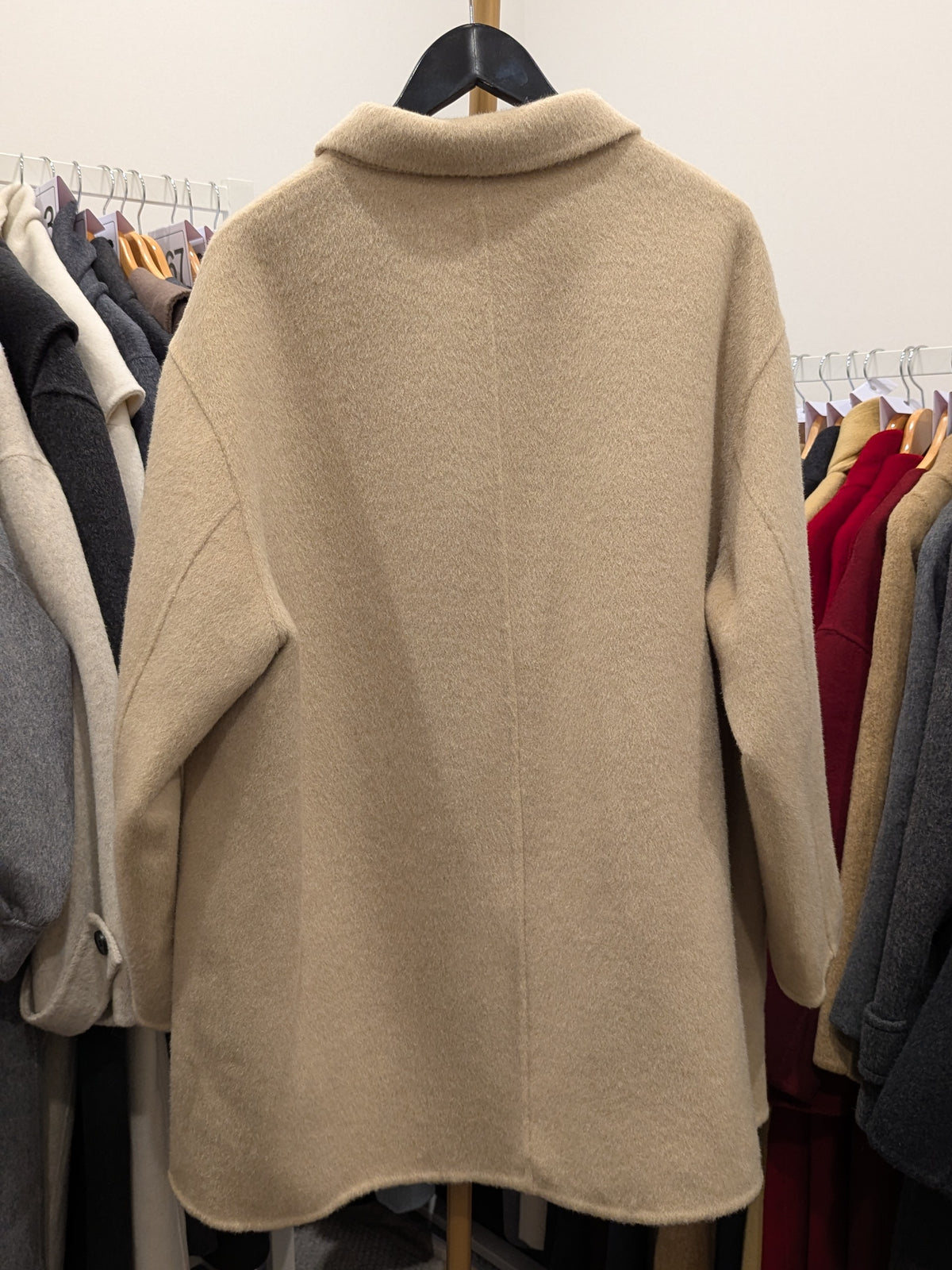 058 70% Wool Coat Beige, Light camel